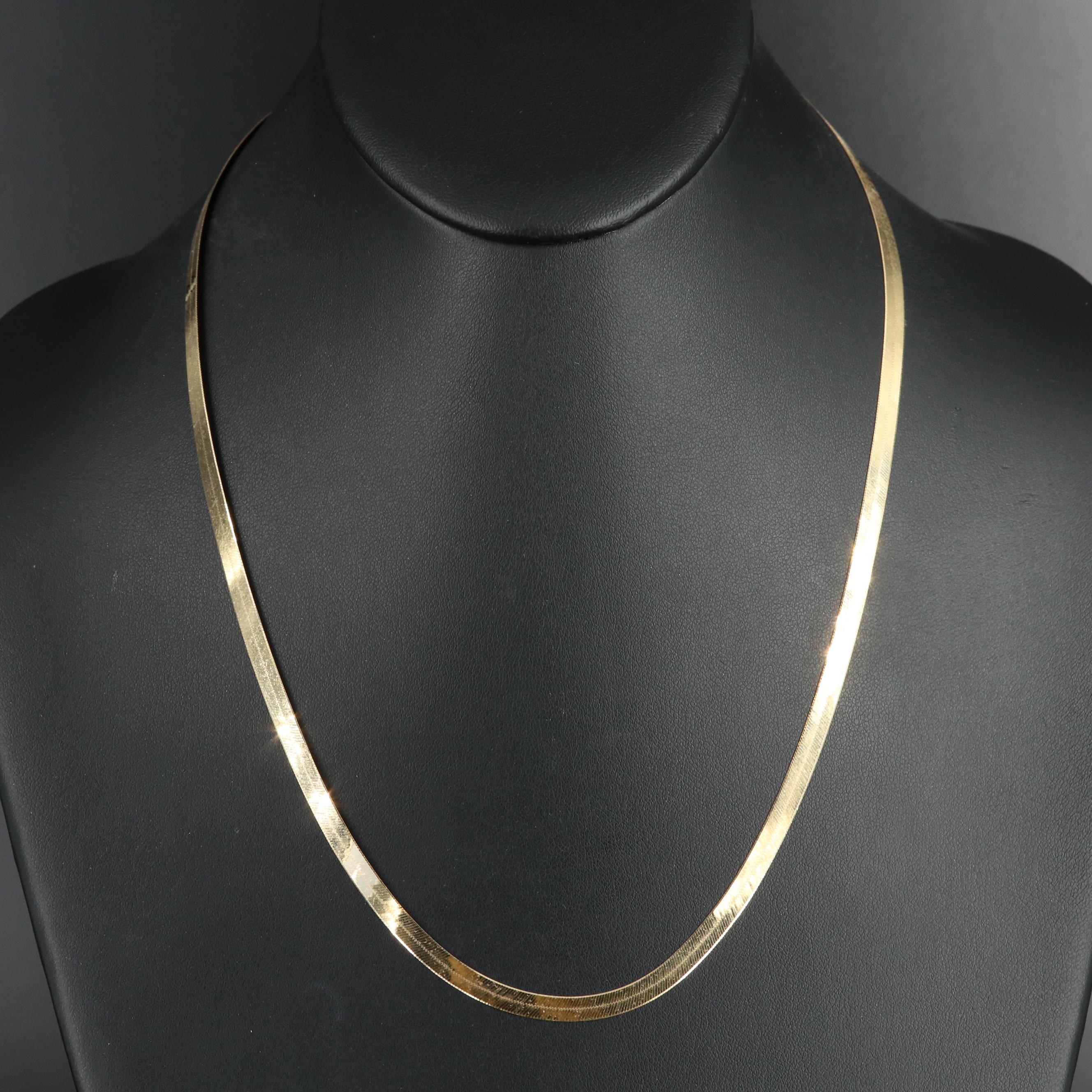 14K Herringbone Necklace