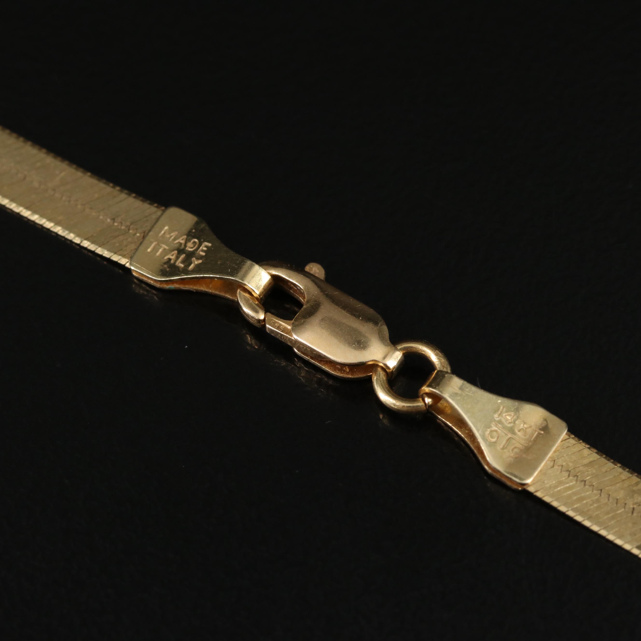 14K Herringbone Necklace