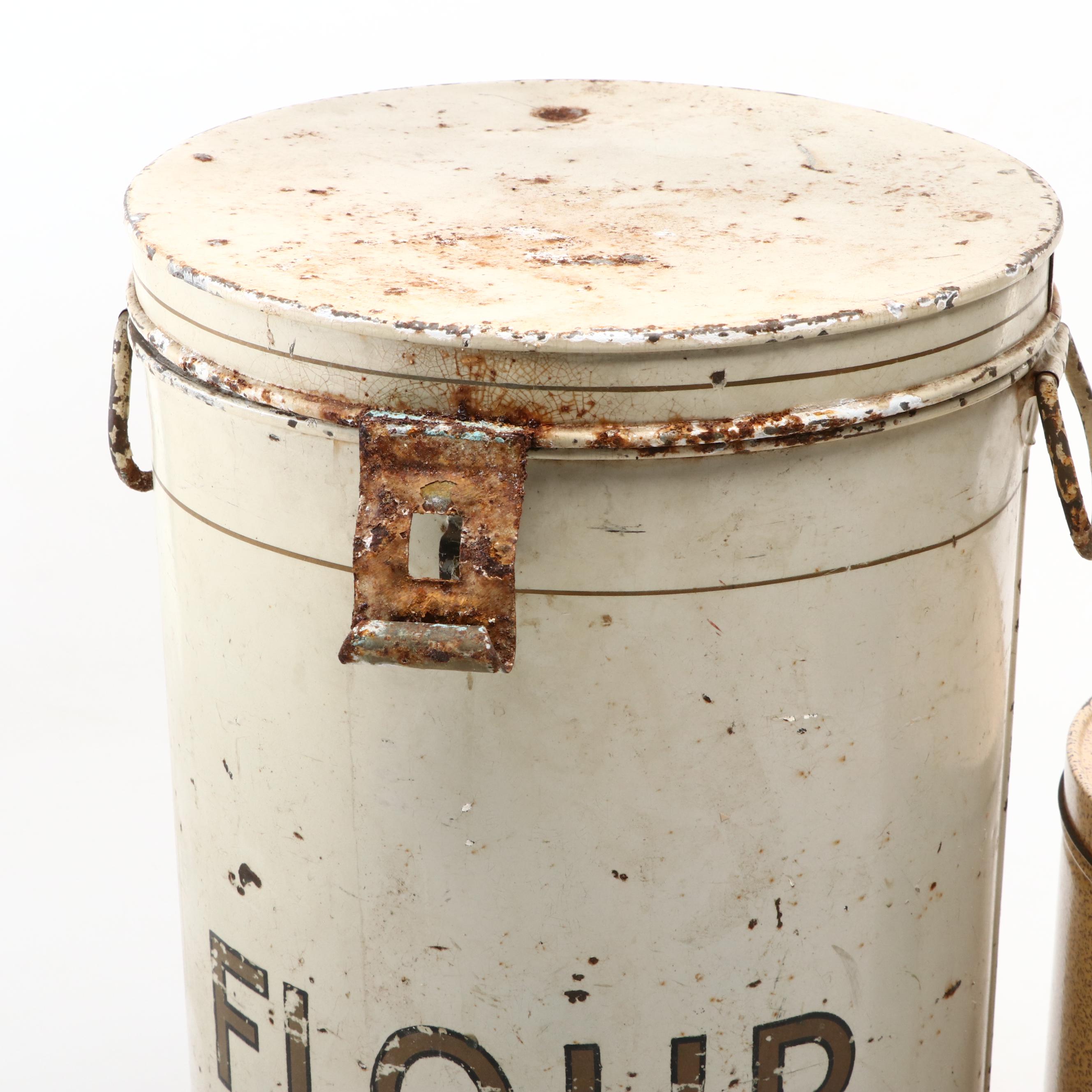 Flour, Saltines, Chips, and Marshmallows Metal Canisters with Coca-Cola Tray