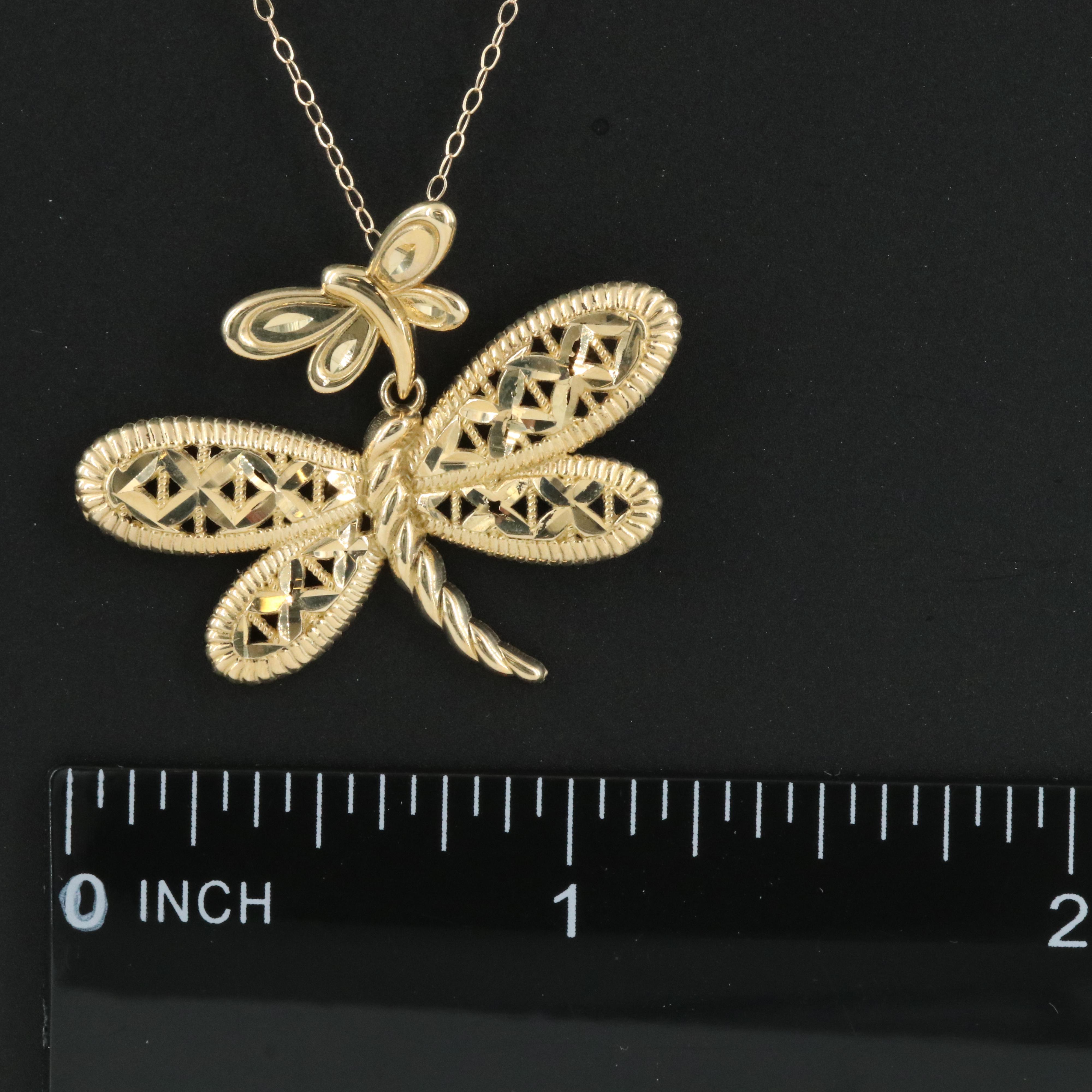 10K Dragonfly Necklace