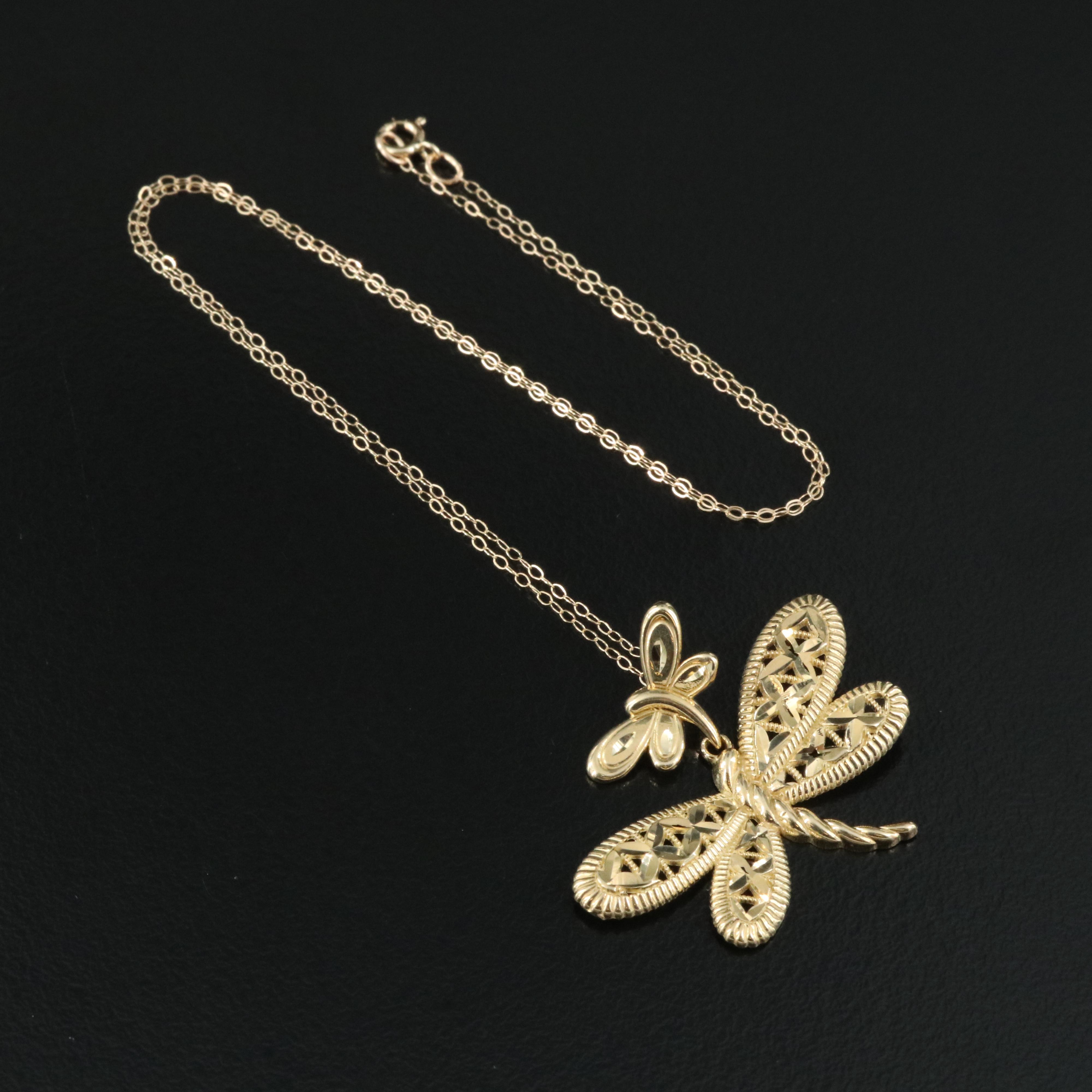10K Dragonfly Necklace