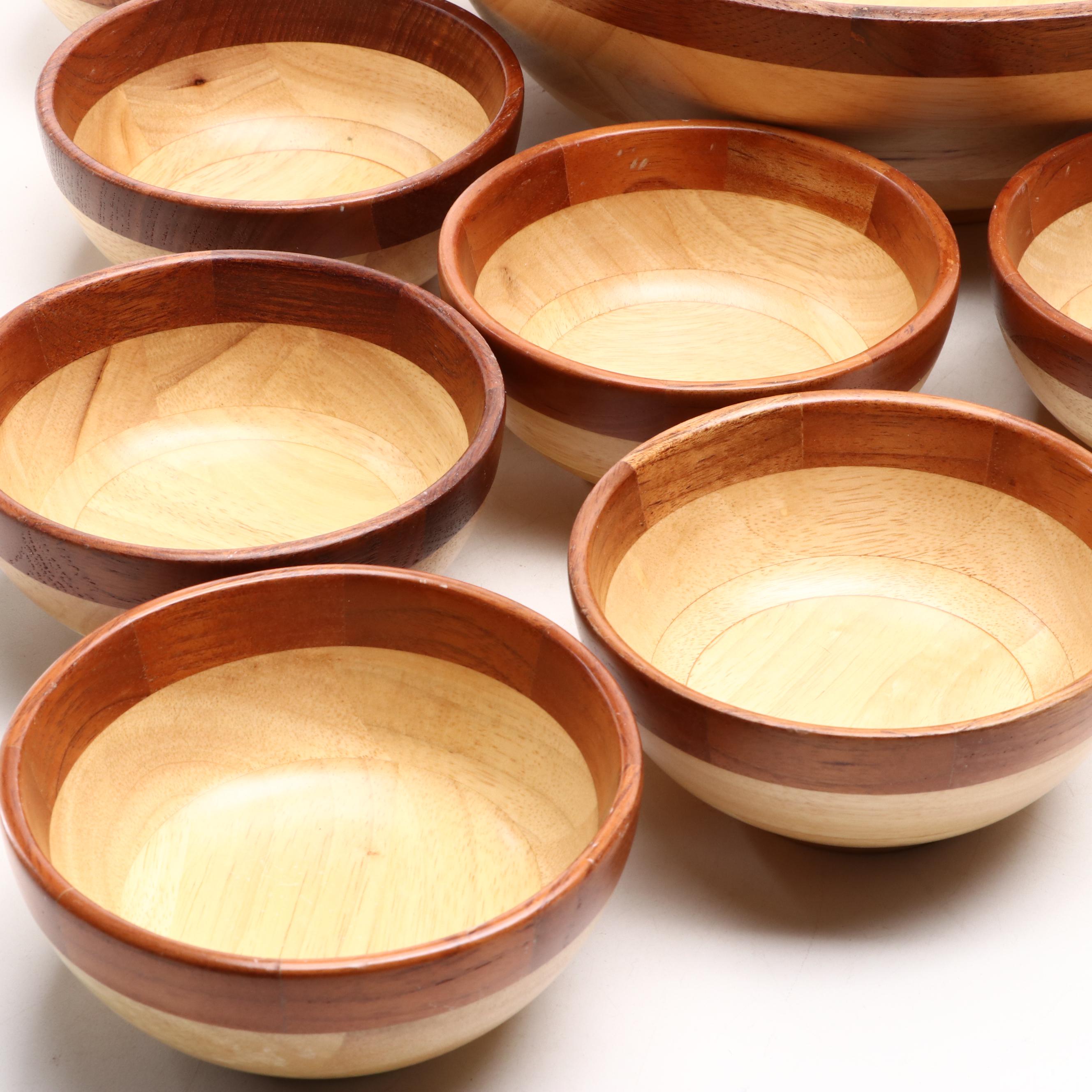 Pomerantz Wood Turned Bowls, Mid to Late 20th Century