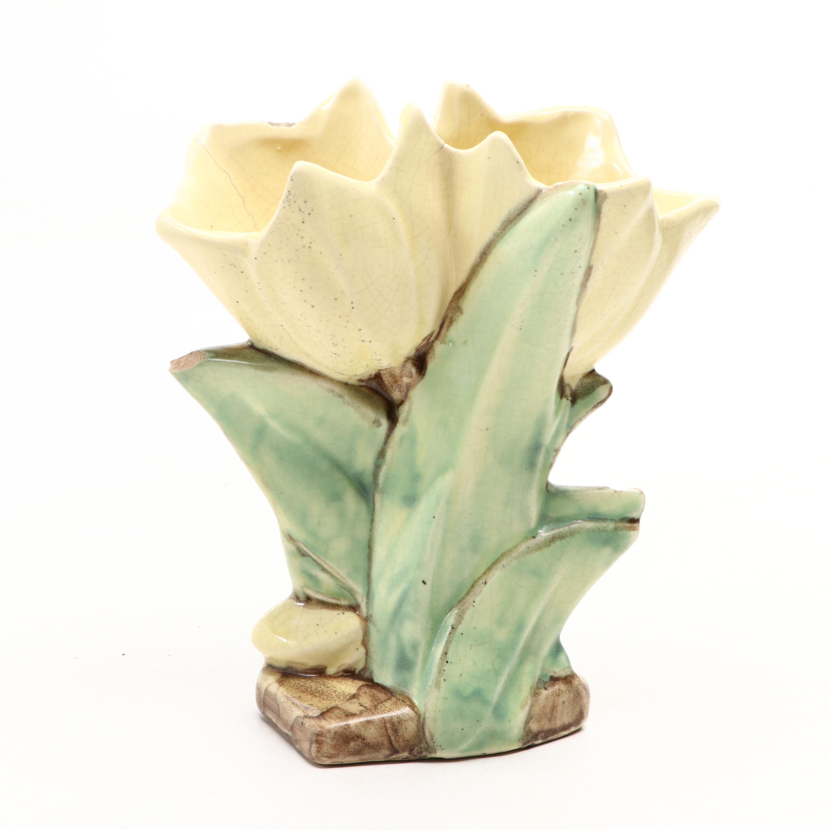 McCoy Tulip Pair Vase with Other Roseville and McCoy Art Pottery, Mid-20th