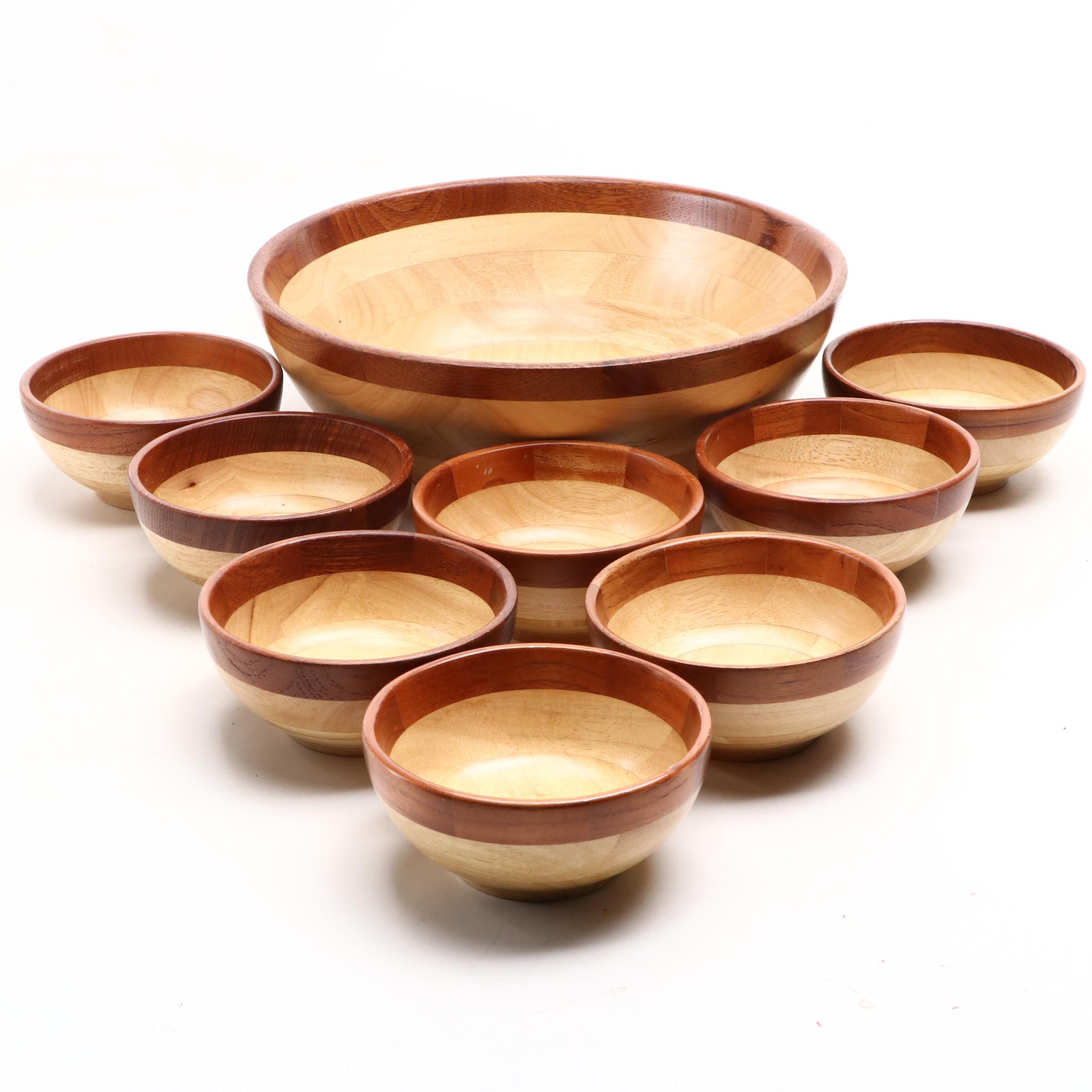 Pomerantz Wood Turned Bowls, Mid to Late 20th Century