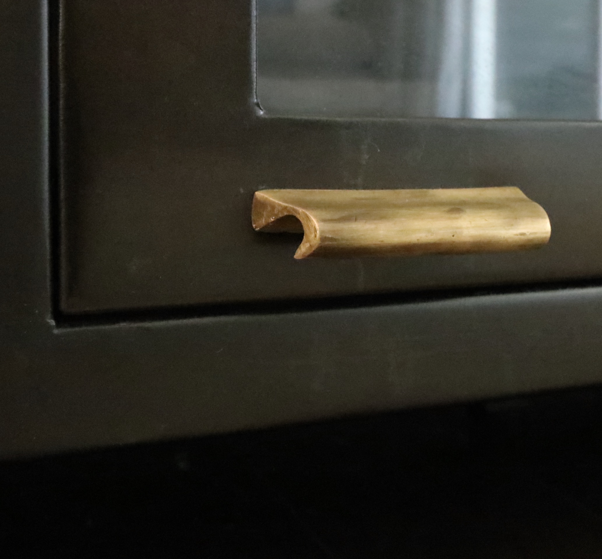 Four Hands "Rockwell" Three-Door Stained Wood and Metal Media Cabinet