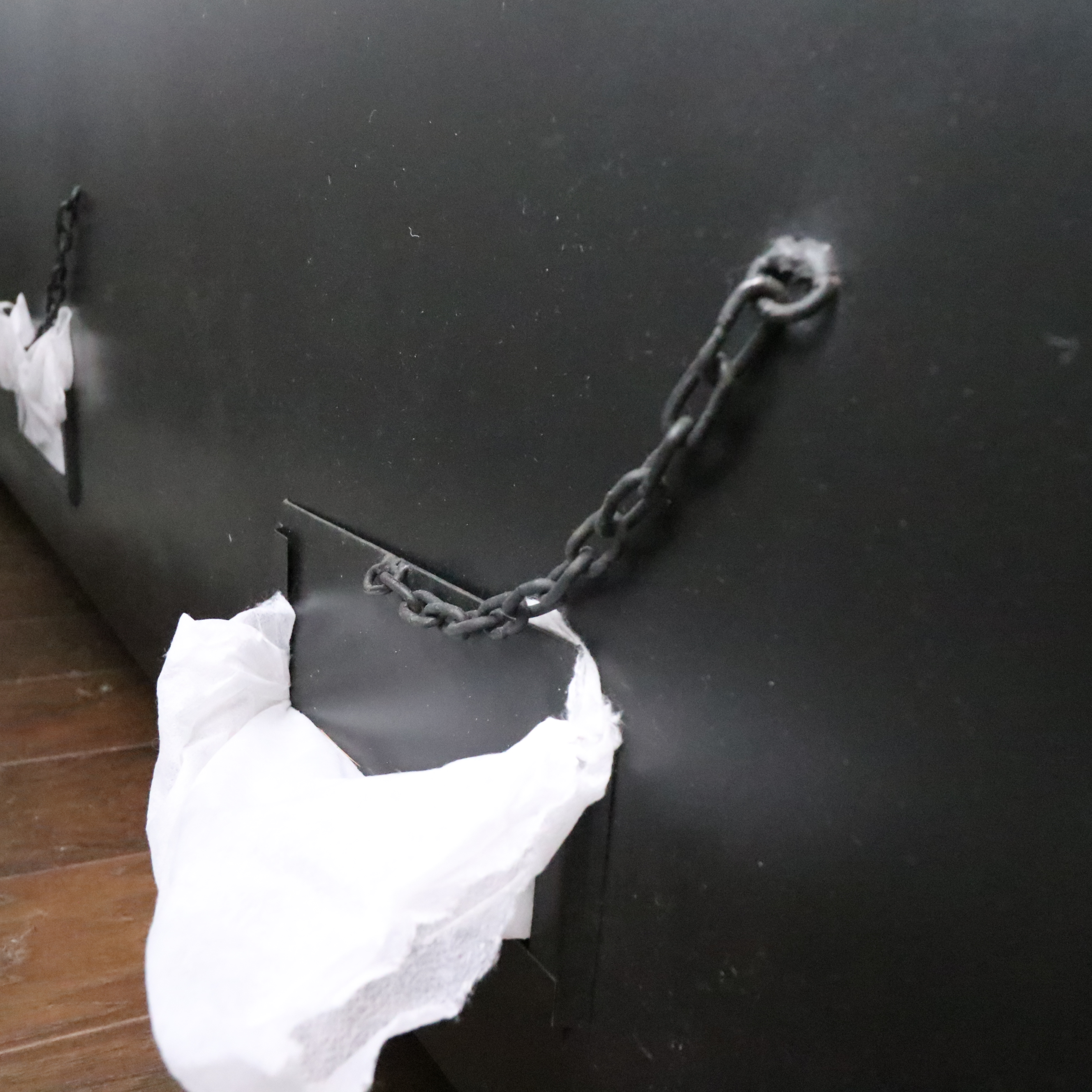 Four Hands "Rockwell" Three-Door Stained Wood and Metal Media Cabinet