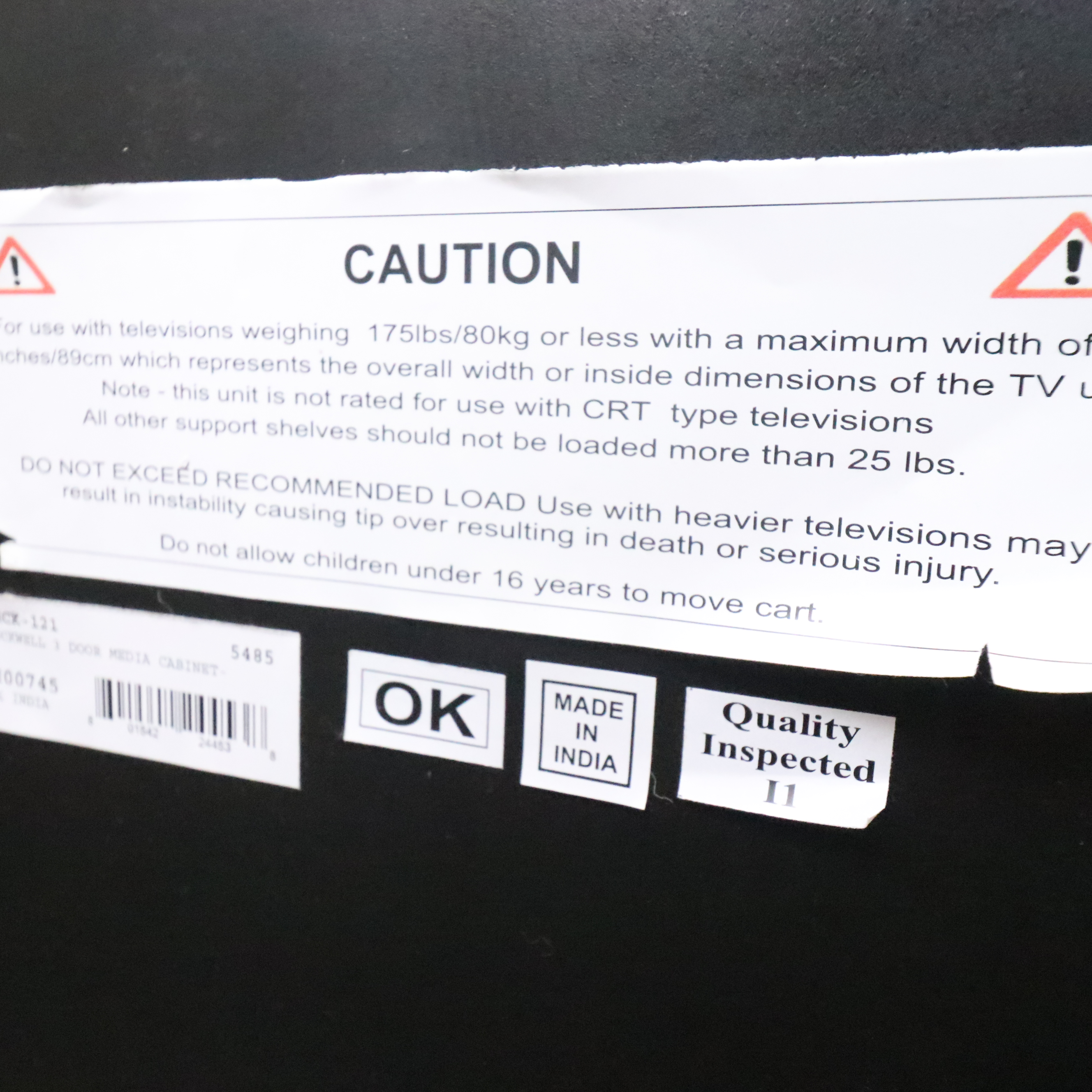 Four Hands "Rockwell" Three-Door Stained Wood and Metal Media Cabinet