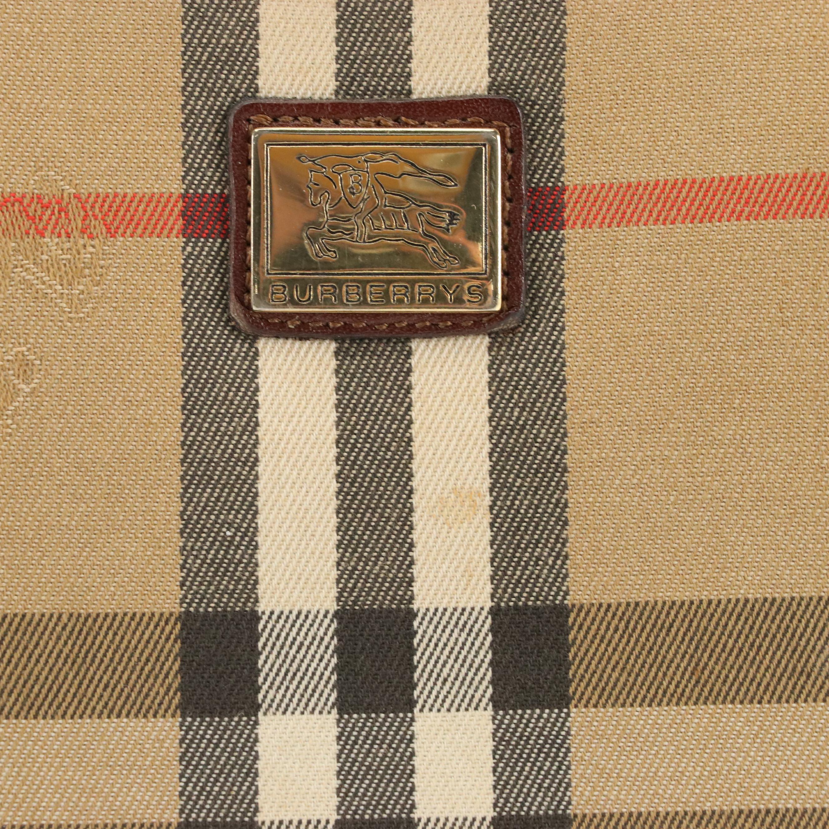 Burberrys Vintage Haymarket Check Canvas Frame Clutch