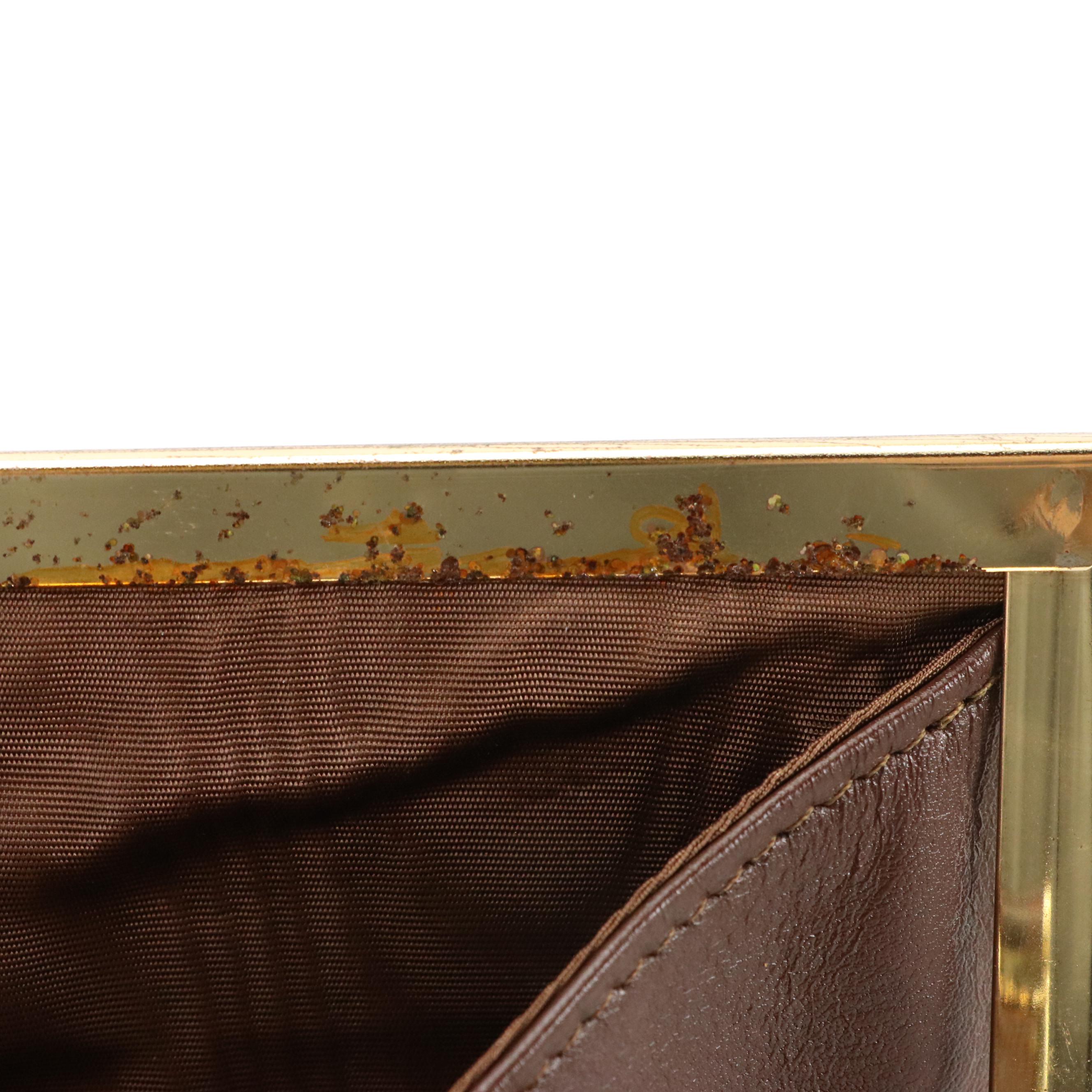 Burberrys Vintage Haymarket Check Canvas Frame Clutch