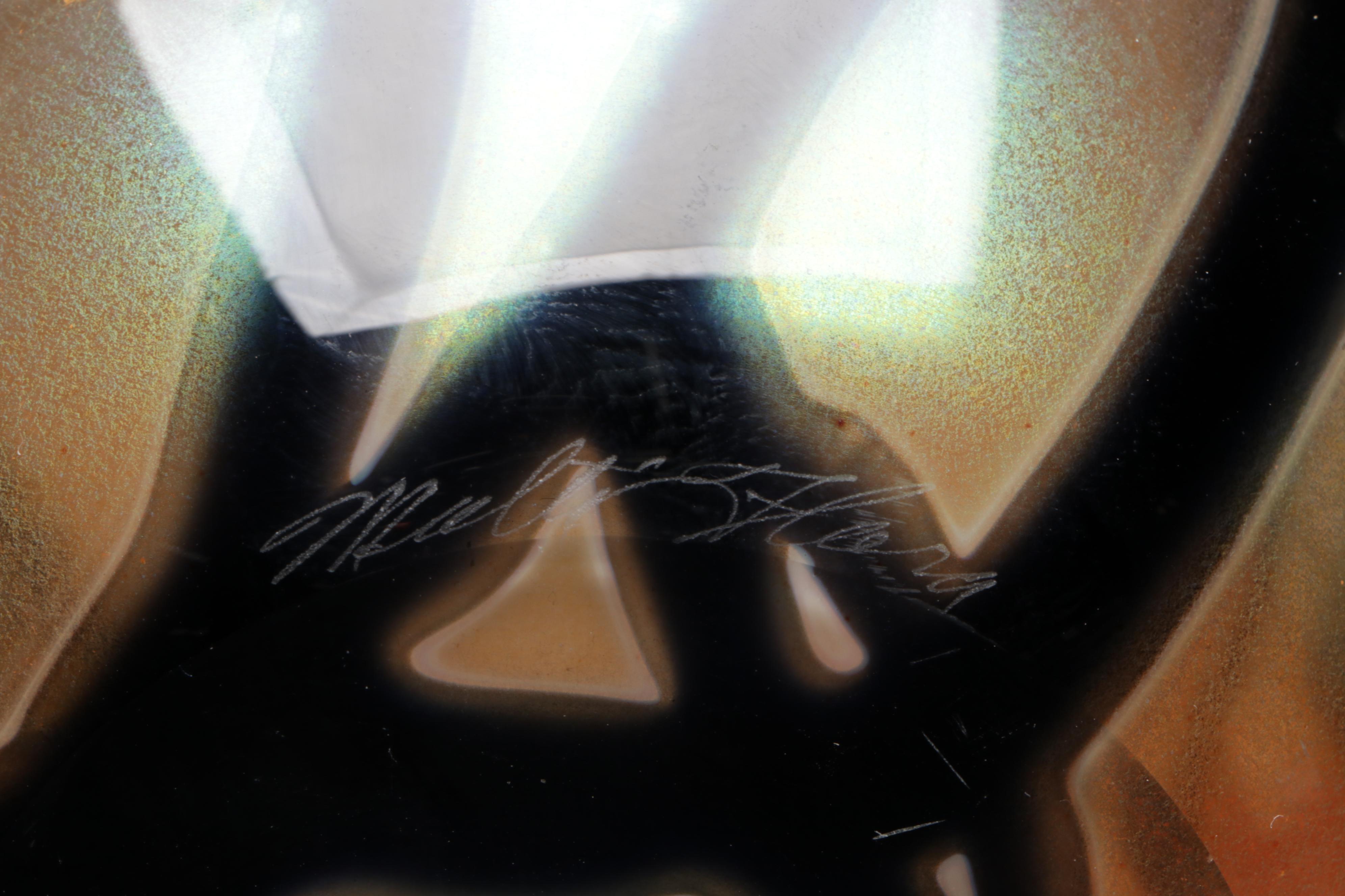 Signed Charles Lotton "Multi-Flora" Art Glass Vase, 2001