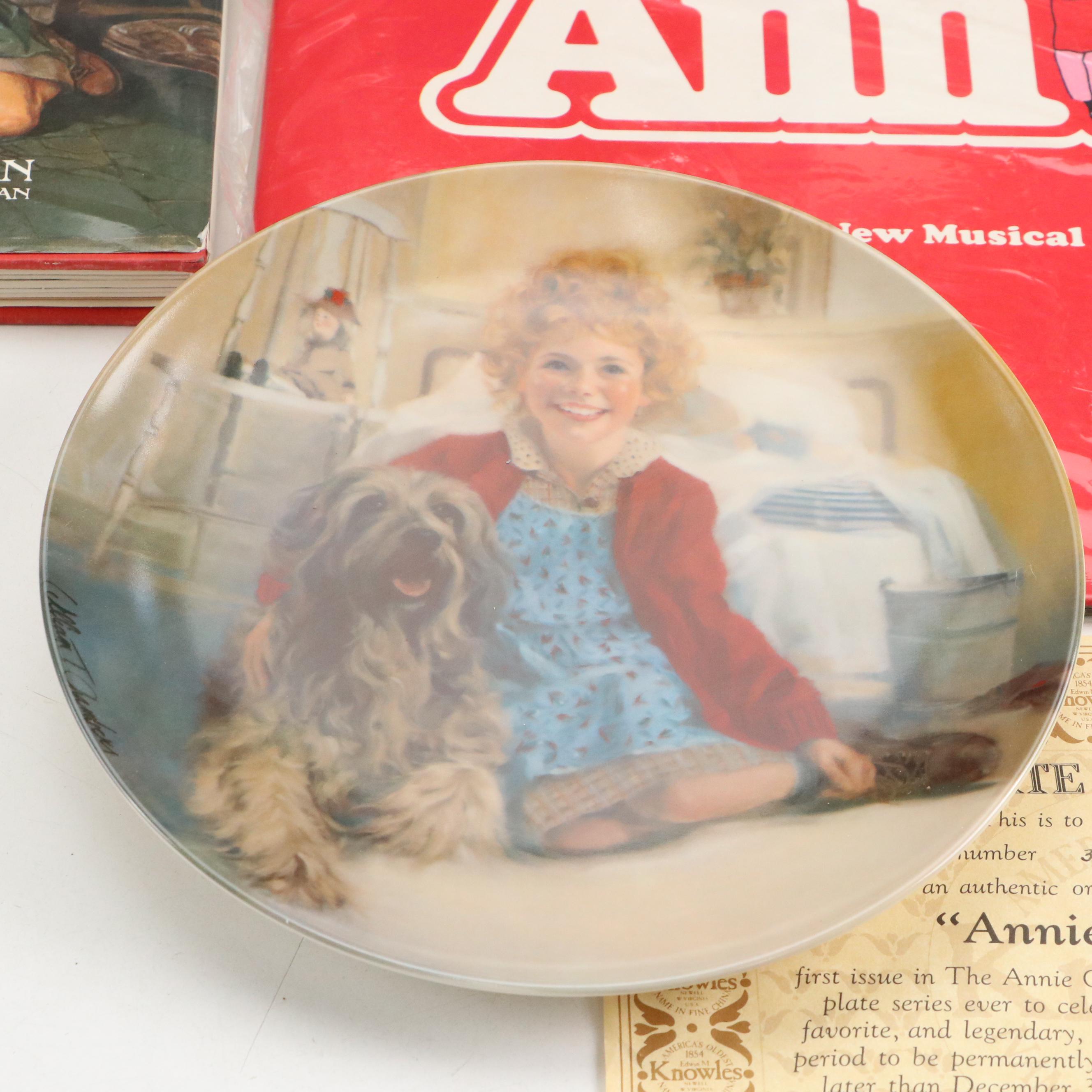 Knowles "Annie and Sandy" Plate with Other Little Orphan Annie Collectables
