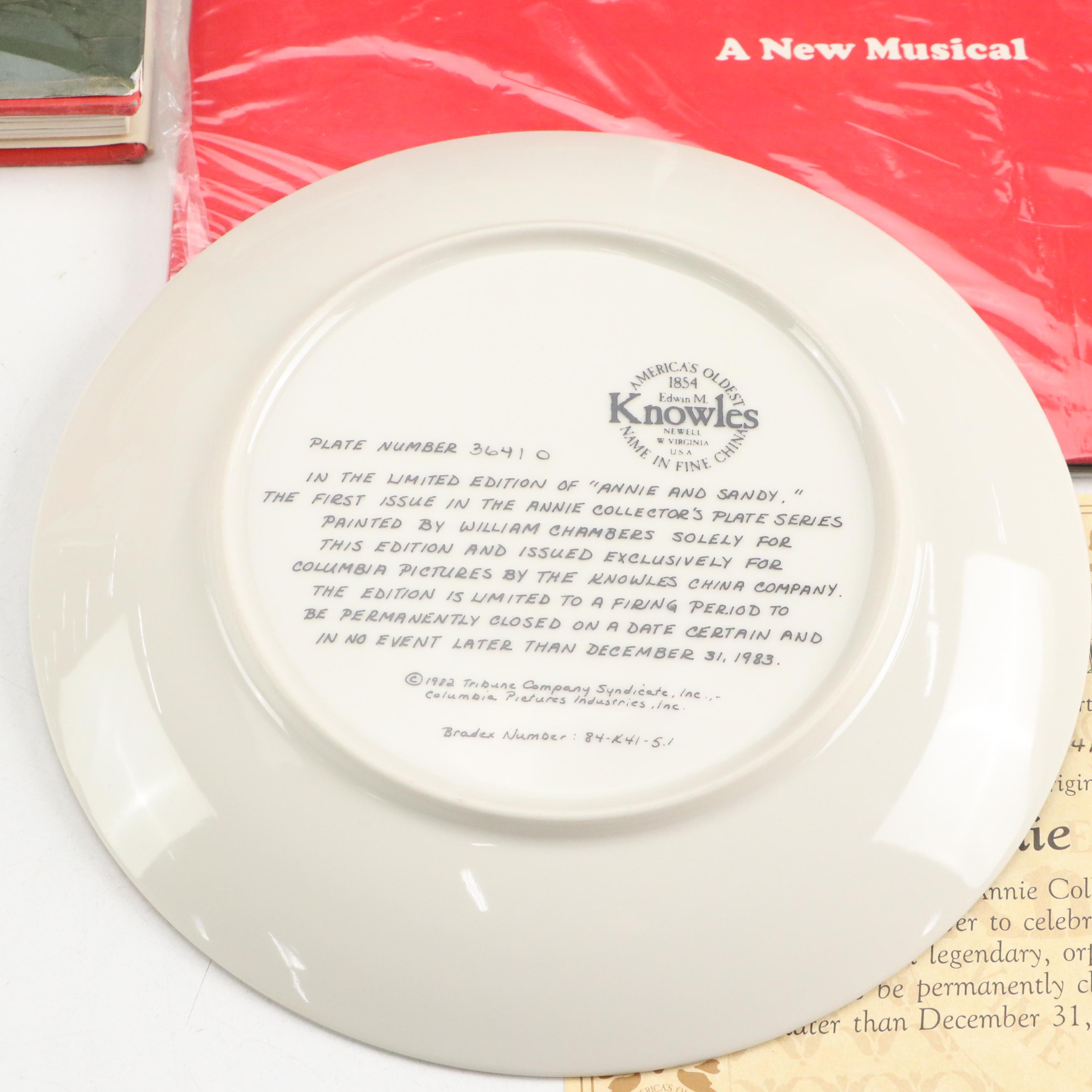 Knowles "Annie and Sandy" Plate with Other Little Orphan Annie Collectables