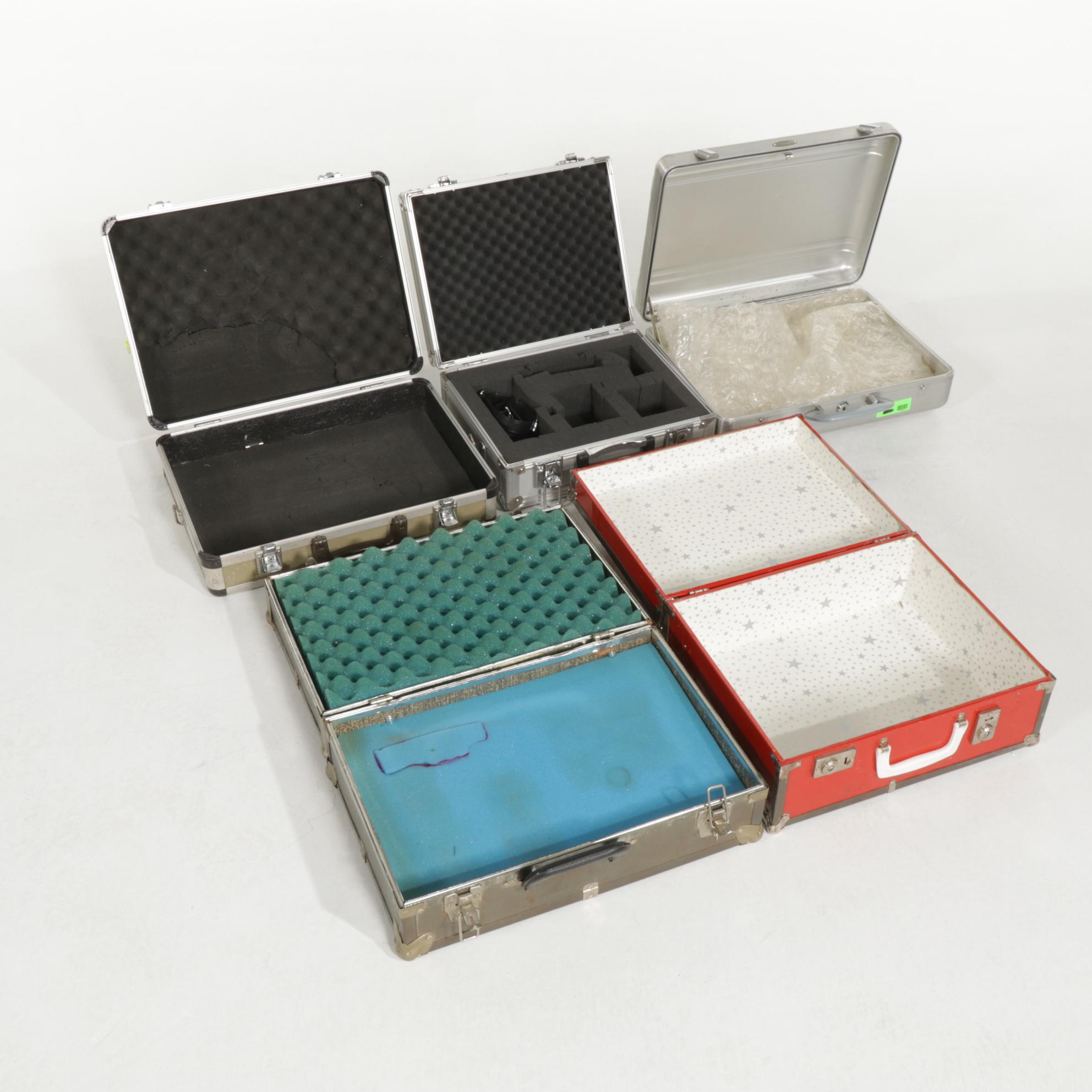 Five Camera Equipment Protective Metal Carrying Cases