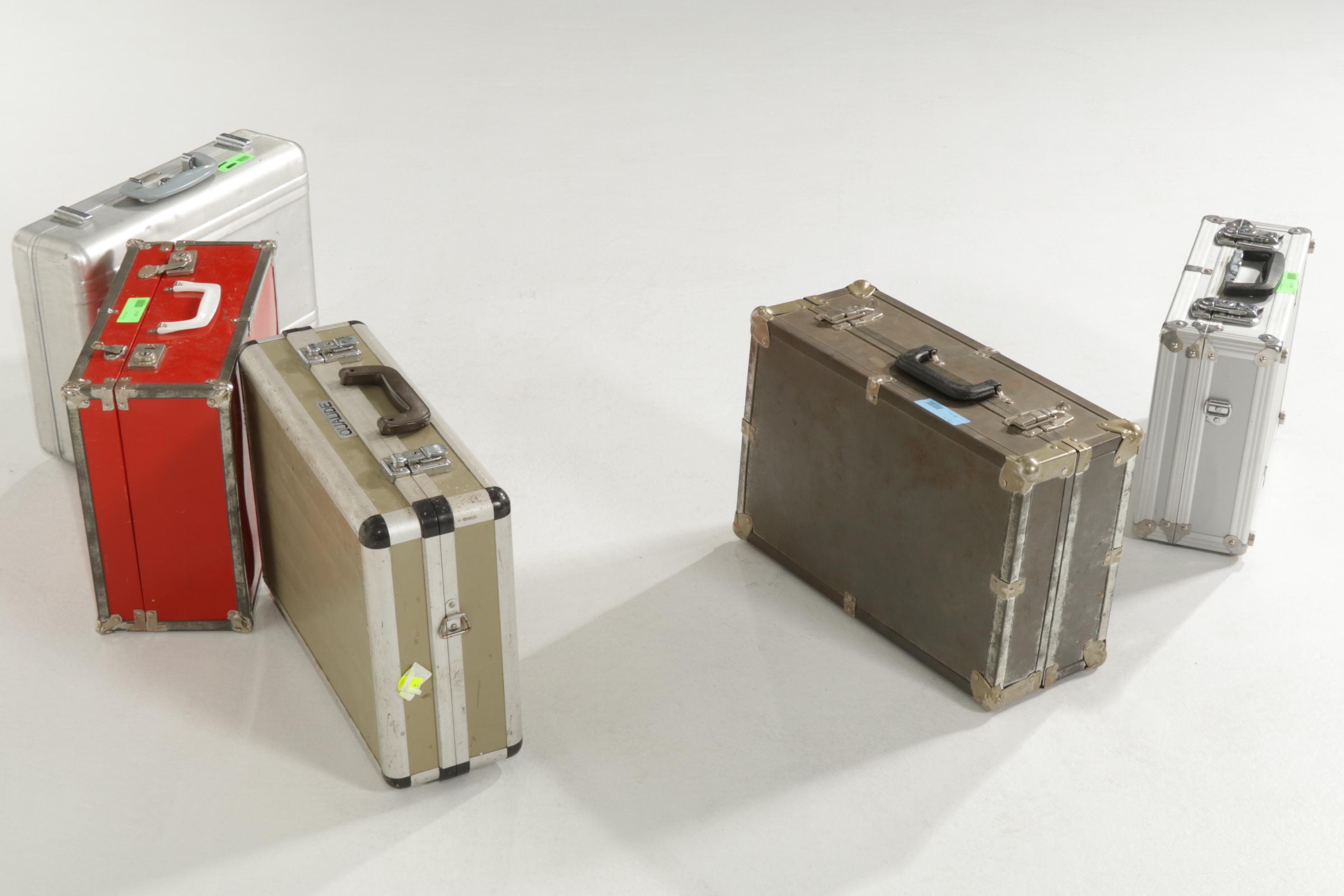 Five Camera Equipment Protective Metal Carrying Cases