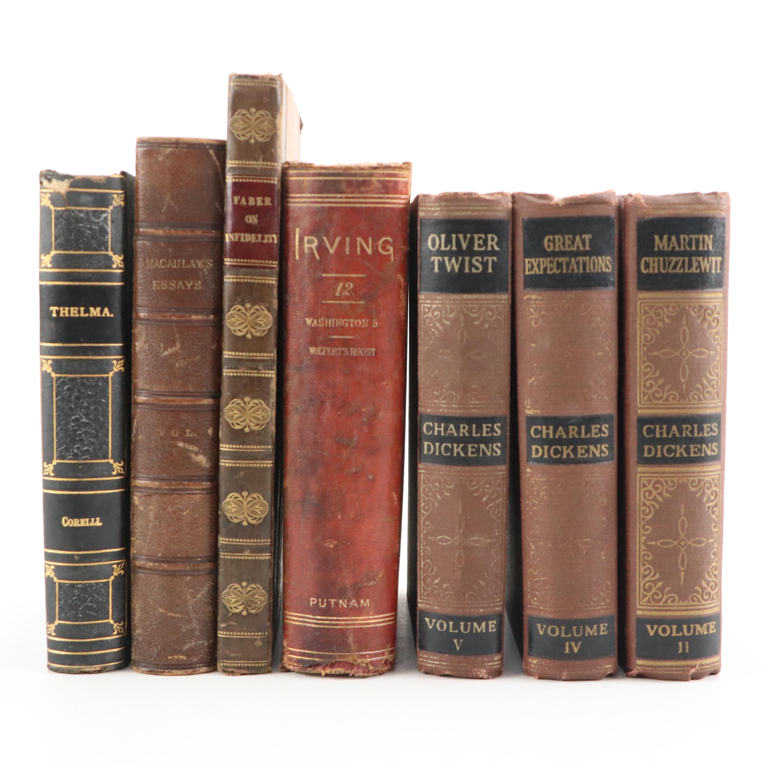 "The Works of Charles Dickens" Partial Set with More Literary Classics