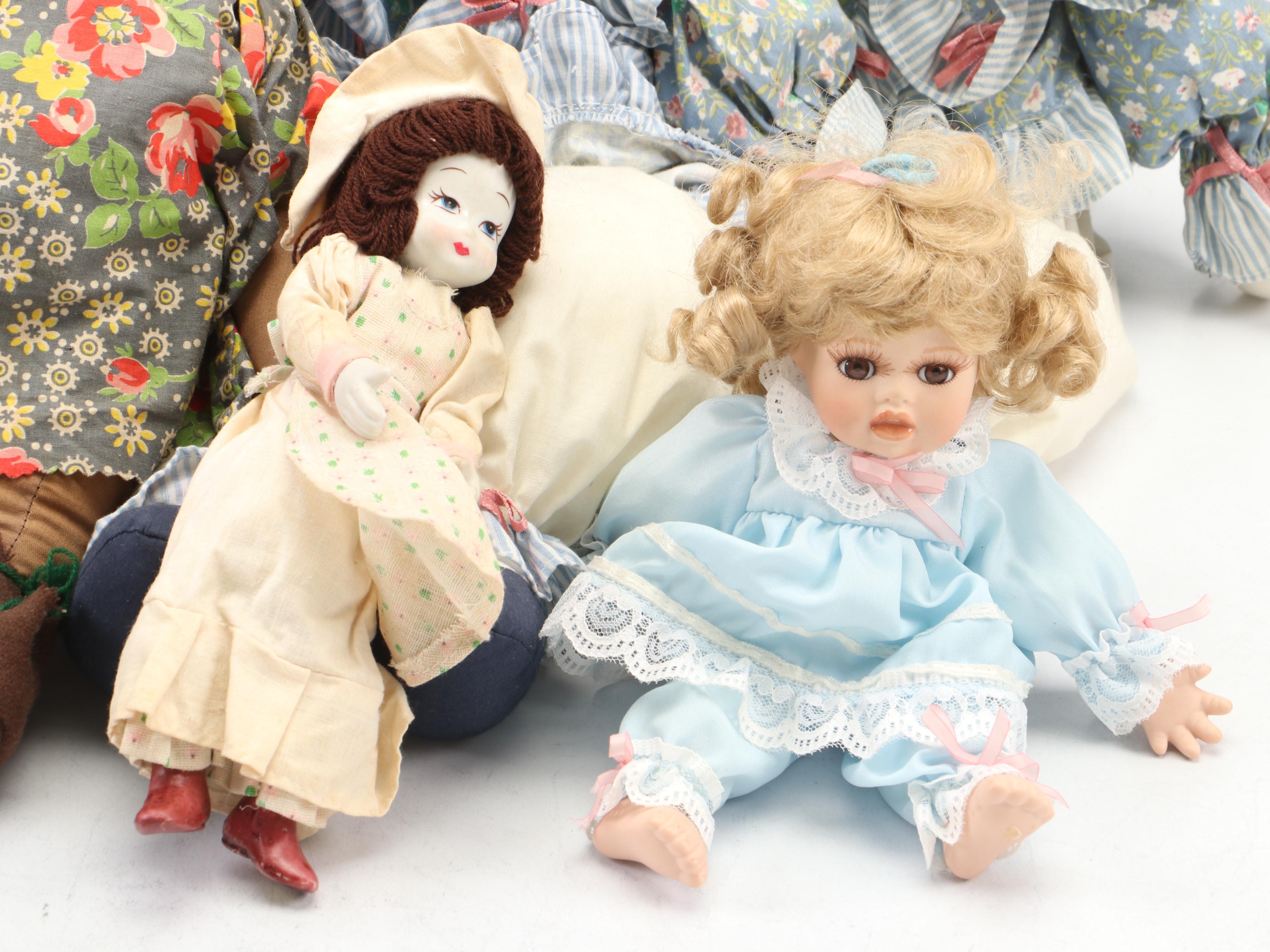 House of Lloyd "Grace Marie" Porcelain Doll with Seymour and More Dolls