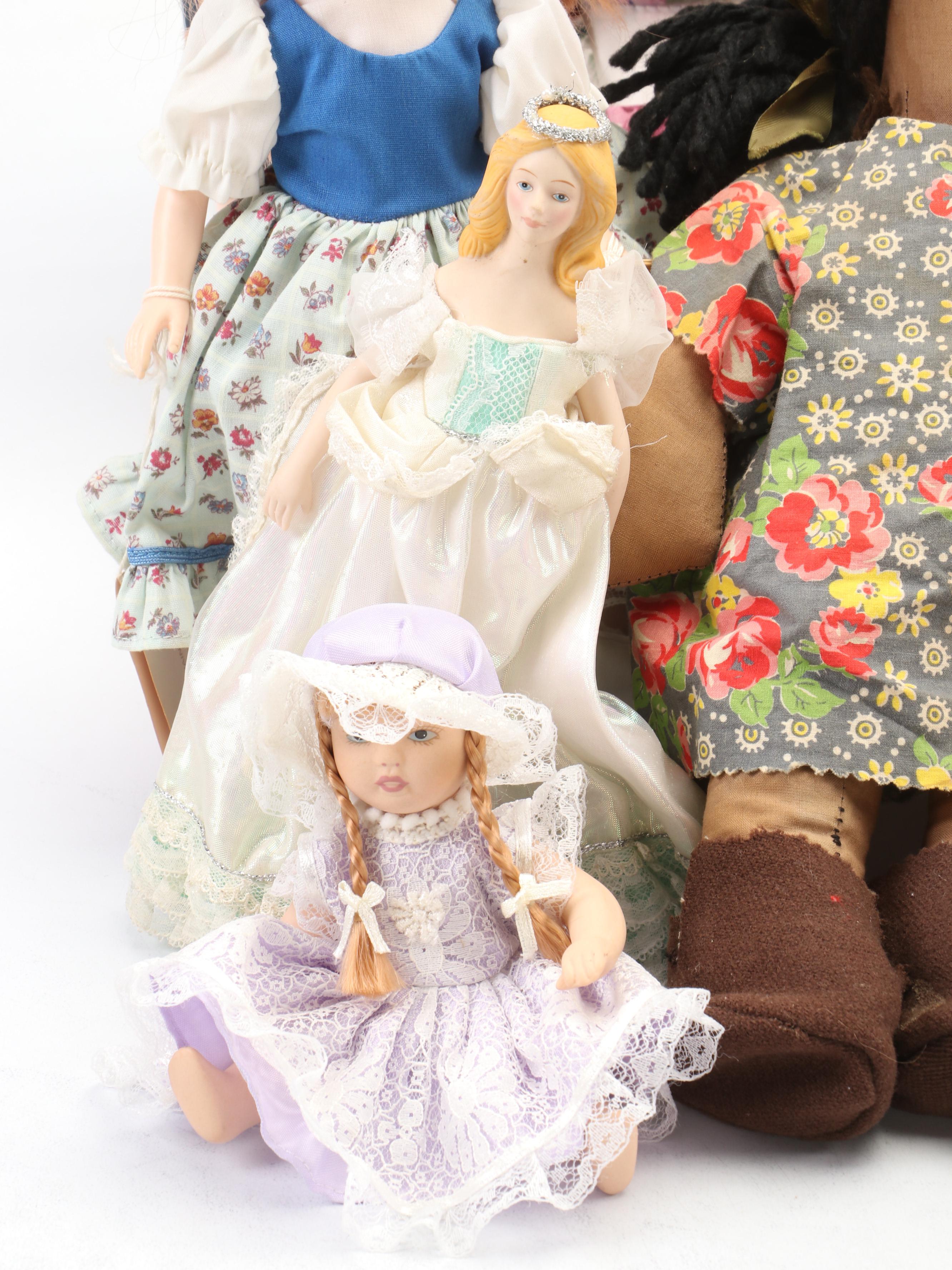 House of Lloyd "Grace Marie" Porcelain Doll with Seymour and More Dolls