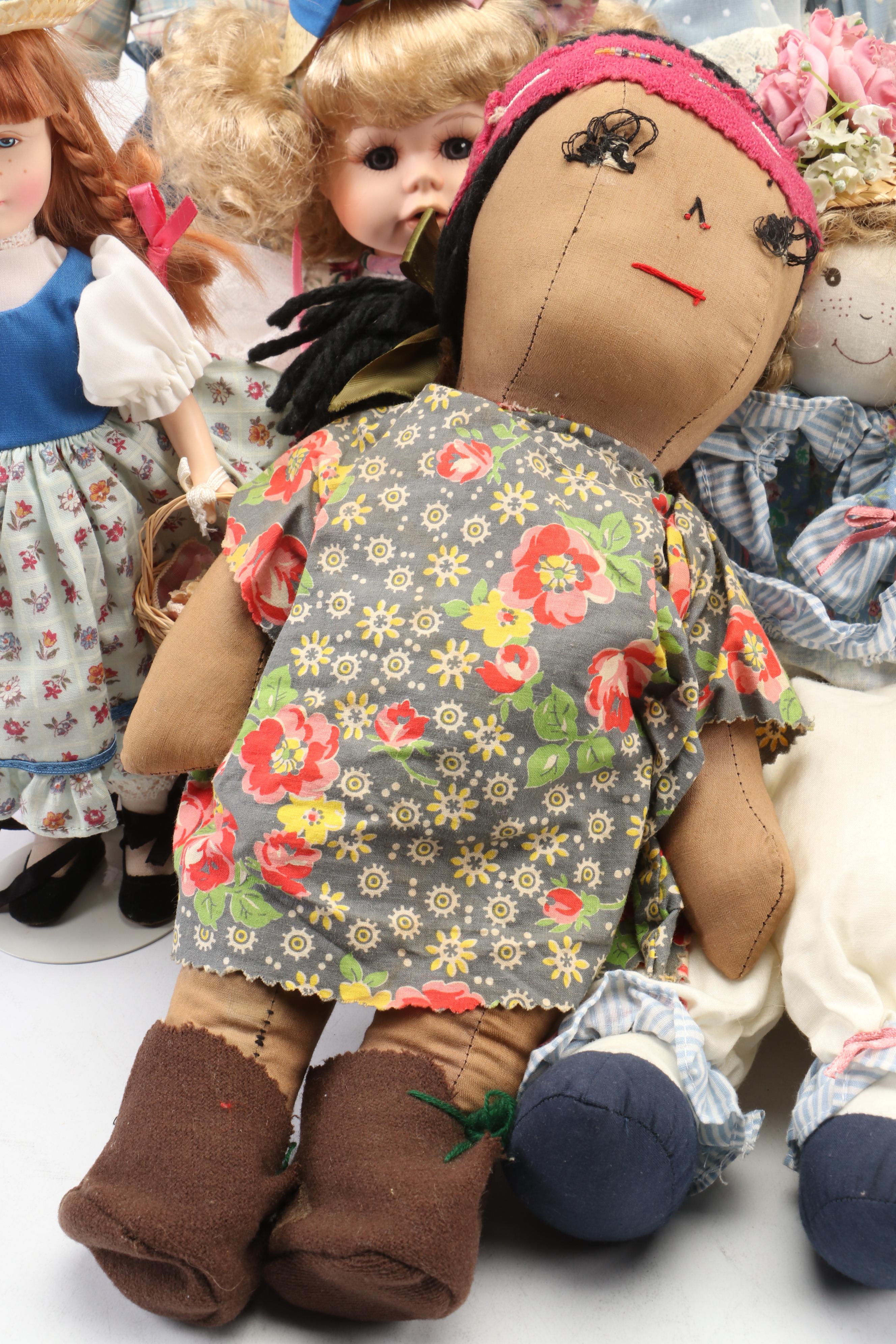 House of Lloyd "Grace Marie" Porcelain Doll with Seymour and More Dolls