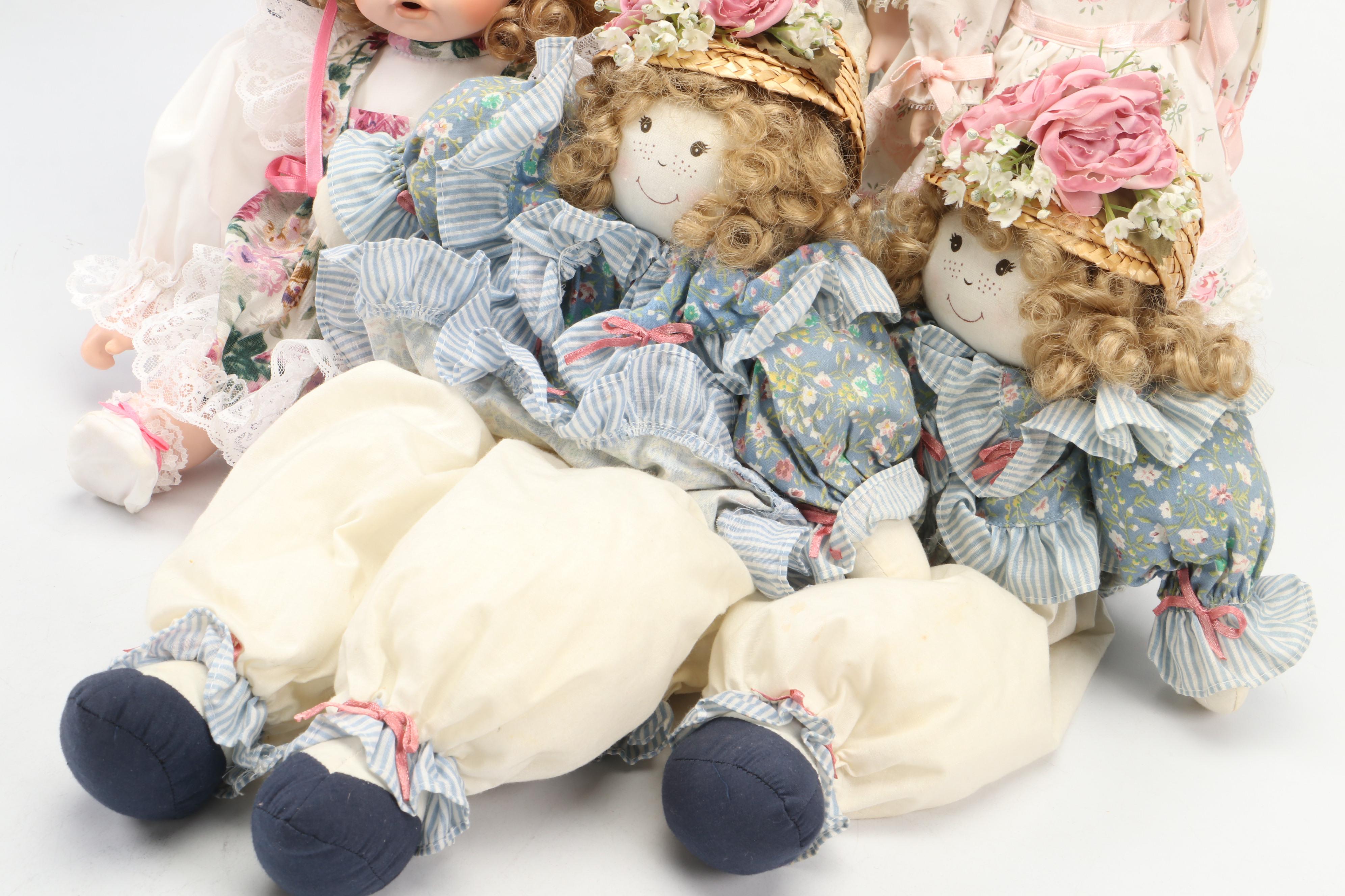 House of Lloyd "Grace Marie" Porcelain Doll with Seymour and More Dolls