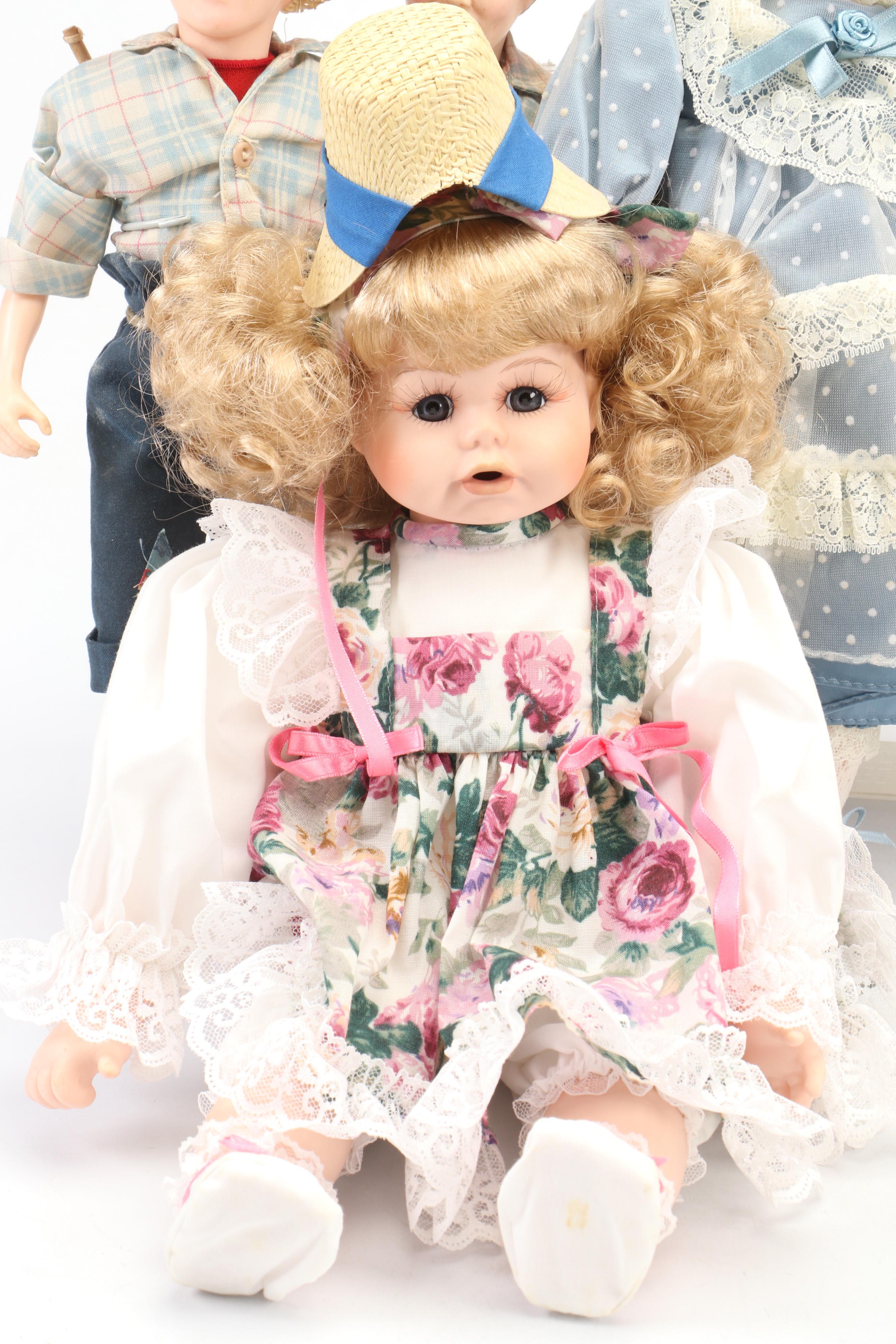 House of Lloyd "Grace Marie" Porcelain Doll with Seymour and More Dolls