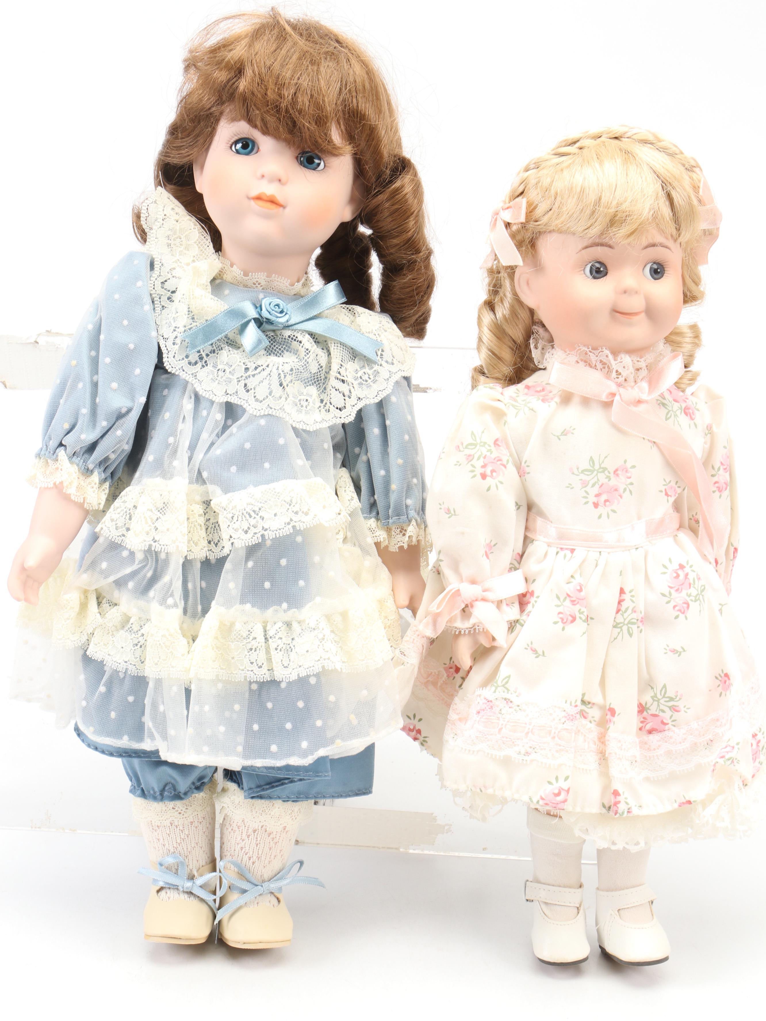 House of Lloyd "Grace Marie" Porcelain Doll with Seymour and More Dolls