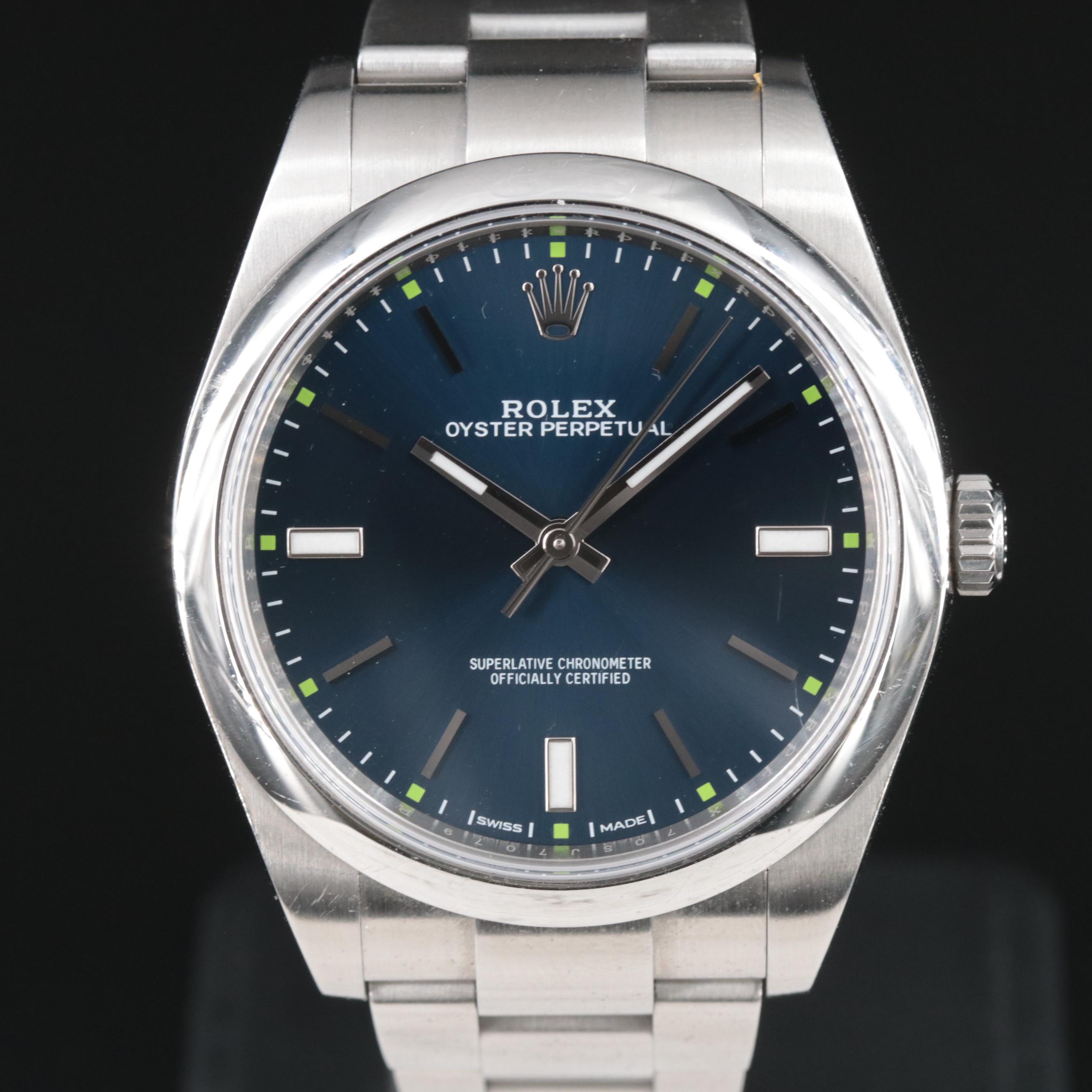 Rolex Oyster Perpetual 39 Blue Dial Watch