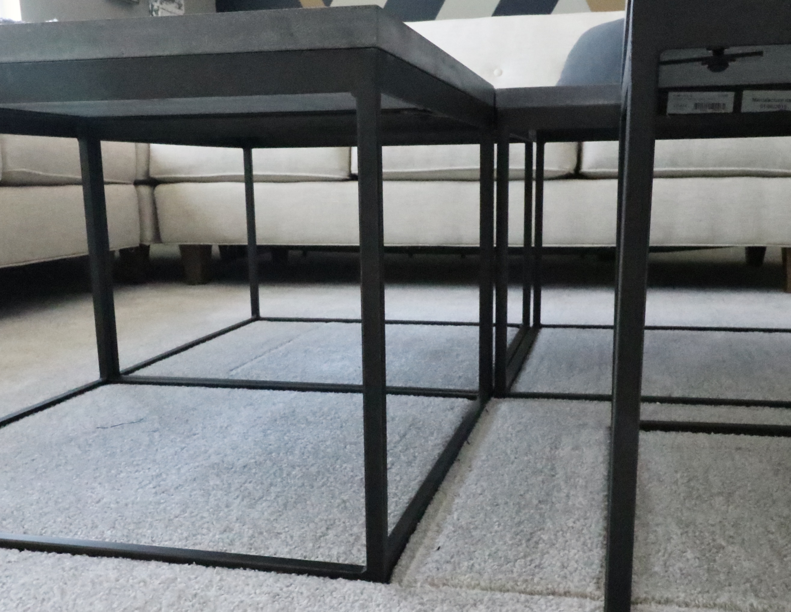 Four Hands Stone and Metal "Harlow Bunching Tables", Set of Four