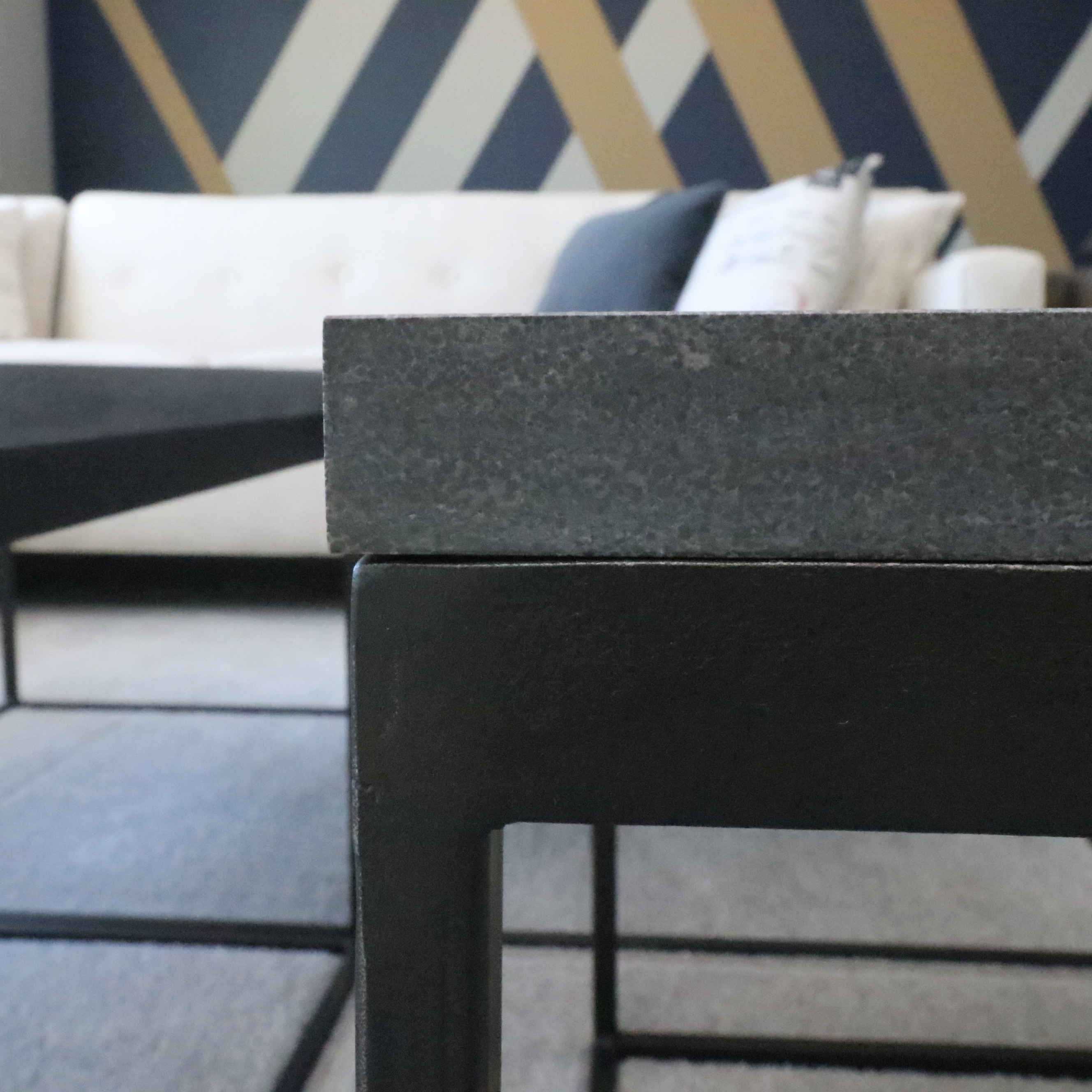 Four Hands Stone and Metal "Harlow Bunching Tables", Set of Four