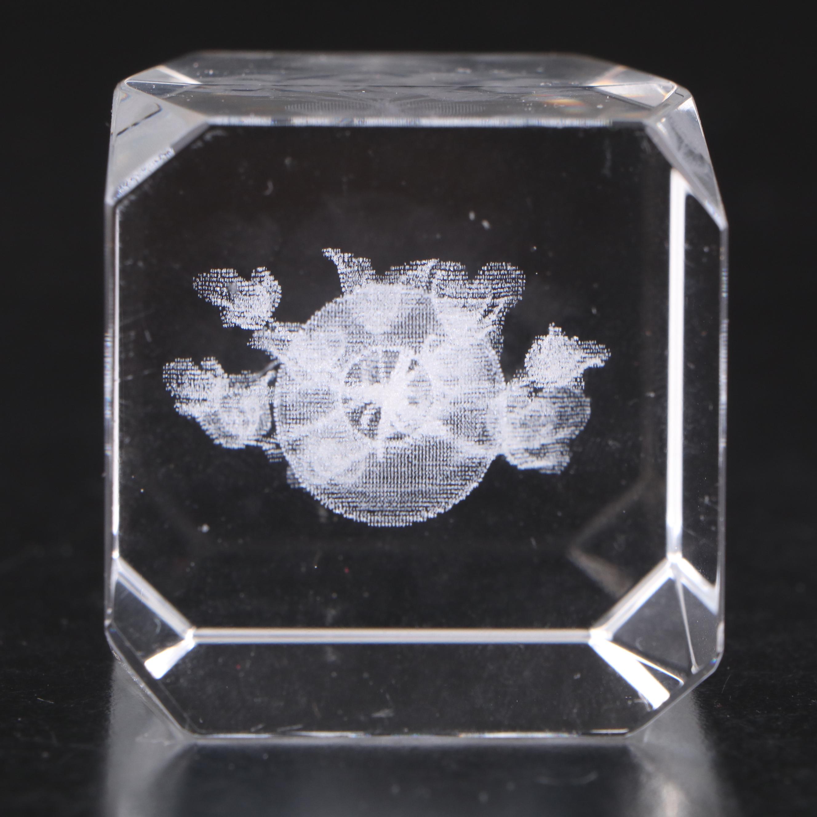 Crystal Car Figurine with Art Glass Controlled Bubble Paperweights