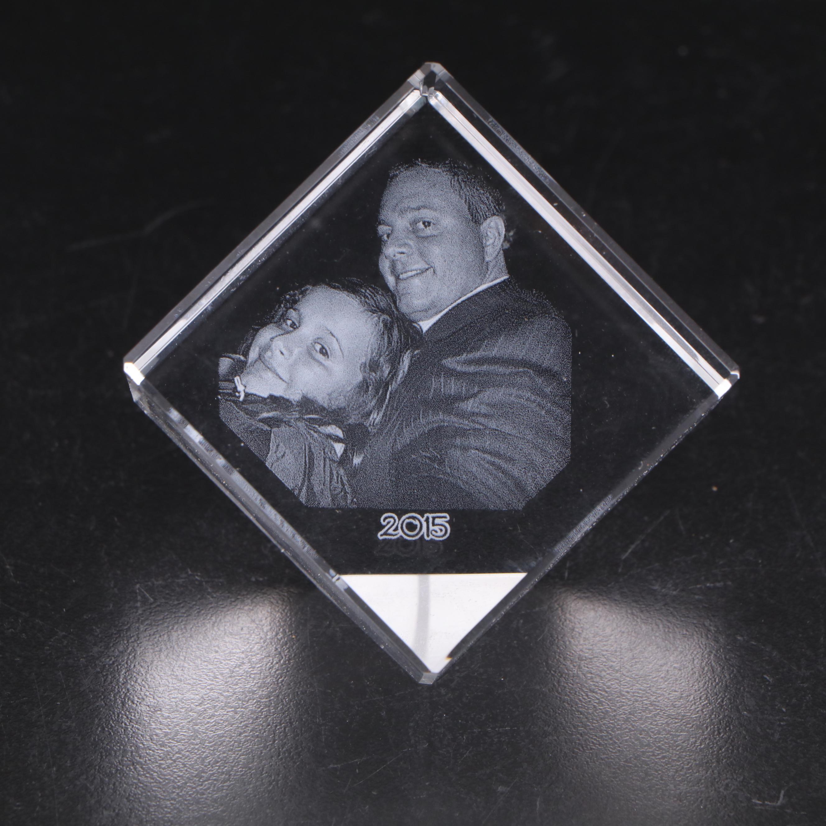 Crystal Car Figurine with Art Glass Controlled Bubble Paperweights