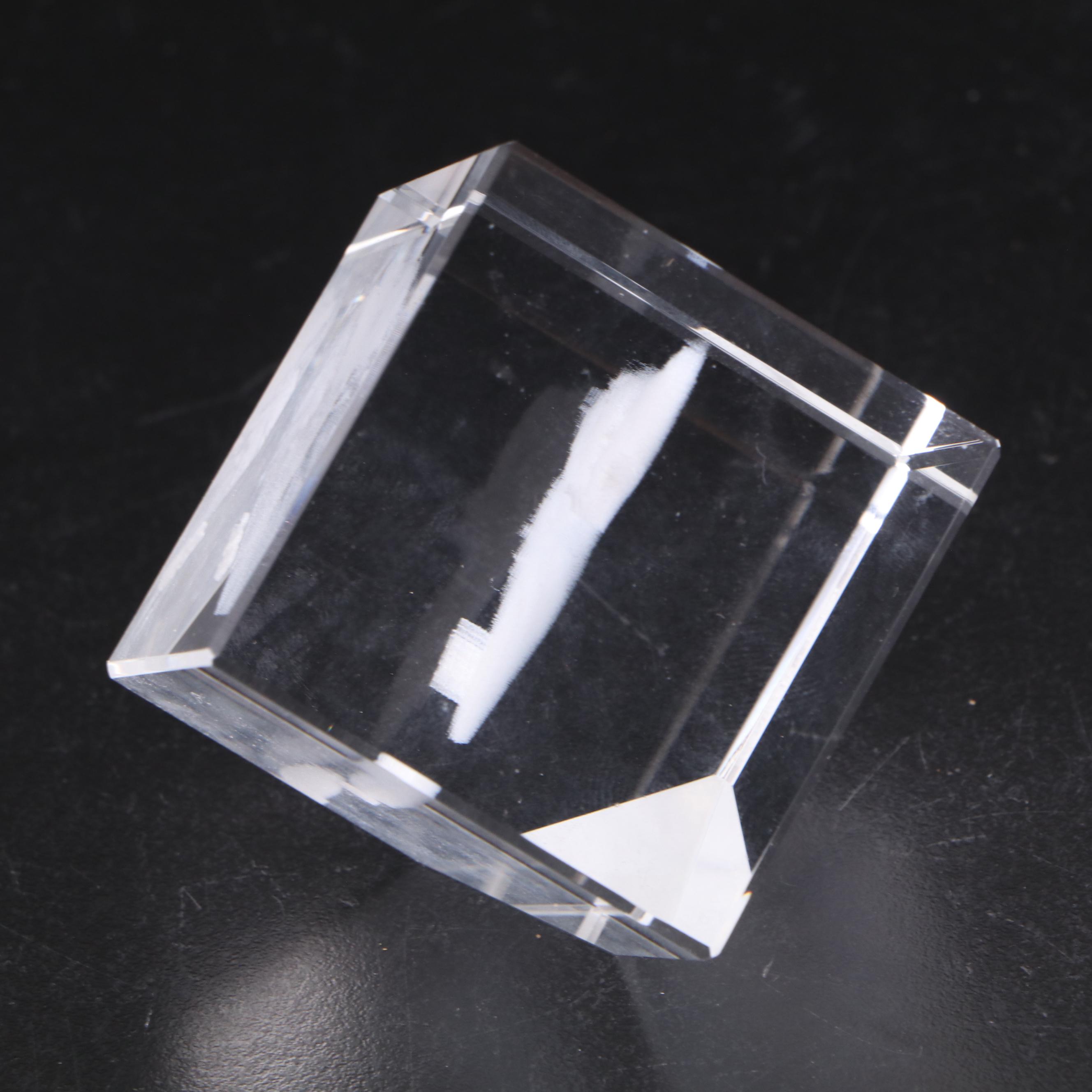 Crystal Car Figurine with Art Glass Controlled Bubble Paperweights