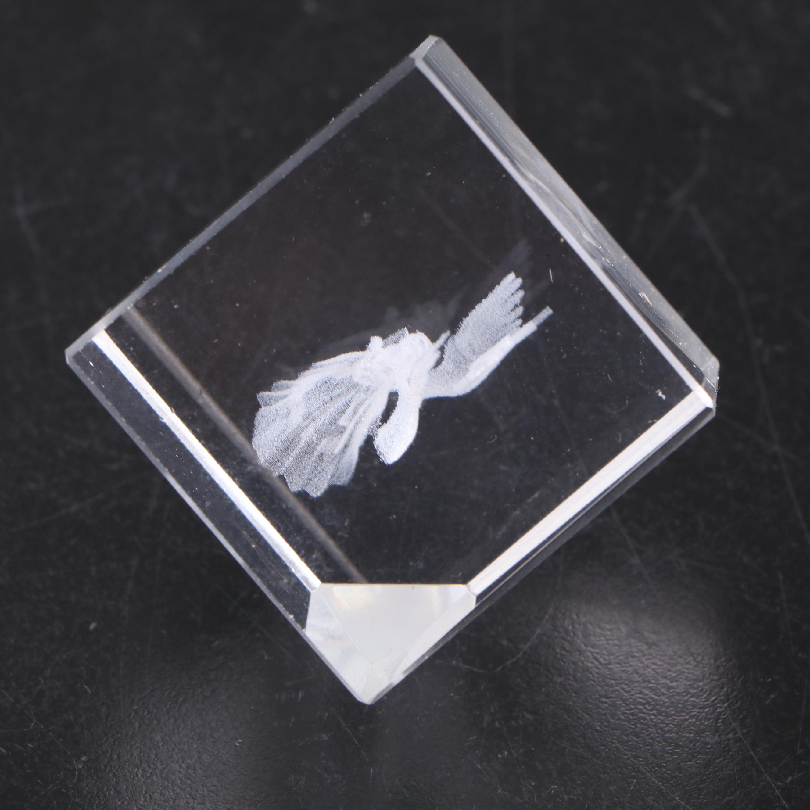 Crystal Car Figurine with Art Glass Controlled Bubble Paperweights