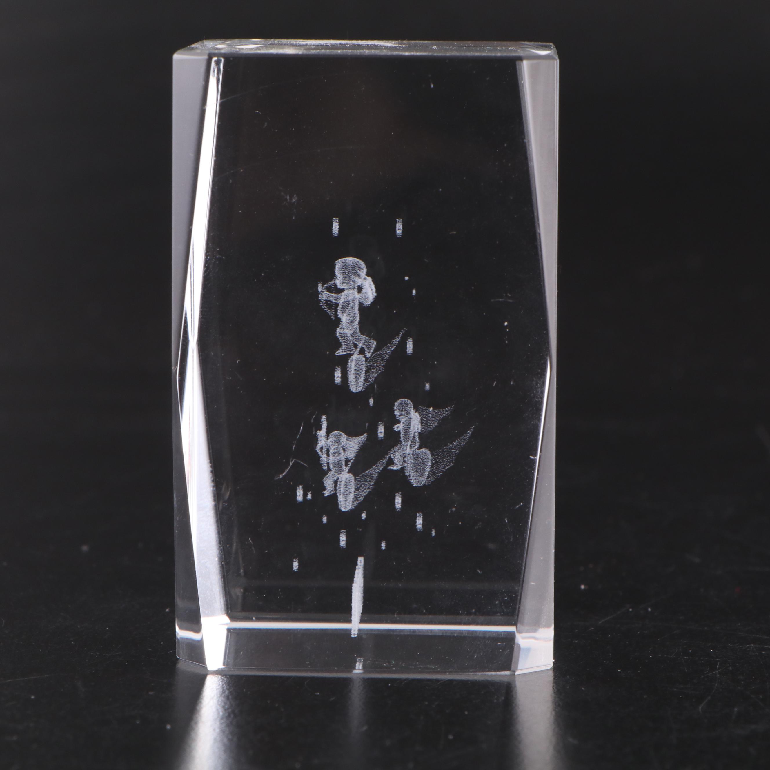 Crystal Car Figurine with Art Glass Controlled Bubble Paperweights