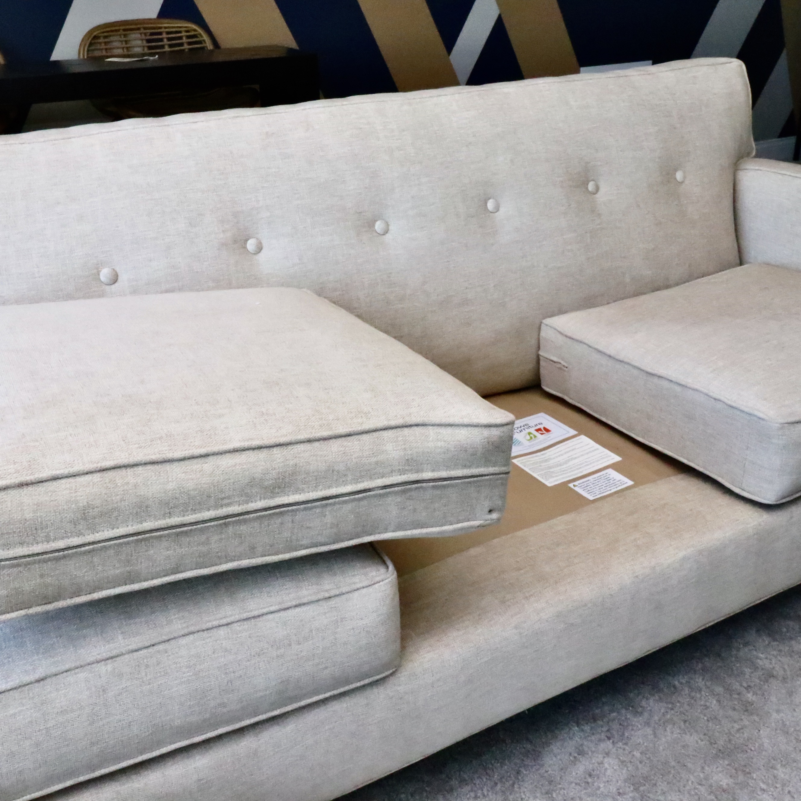 Rowe Furniture "Dorset" Three-Piece Sectional Sofa with Accent Pillows