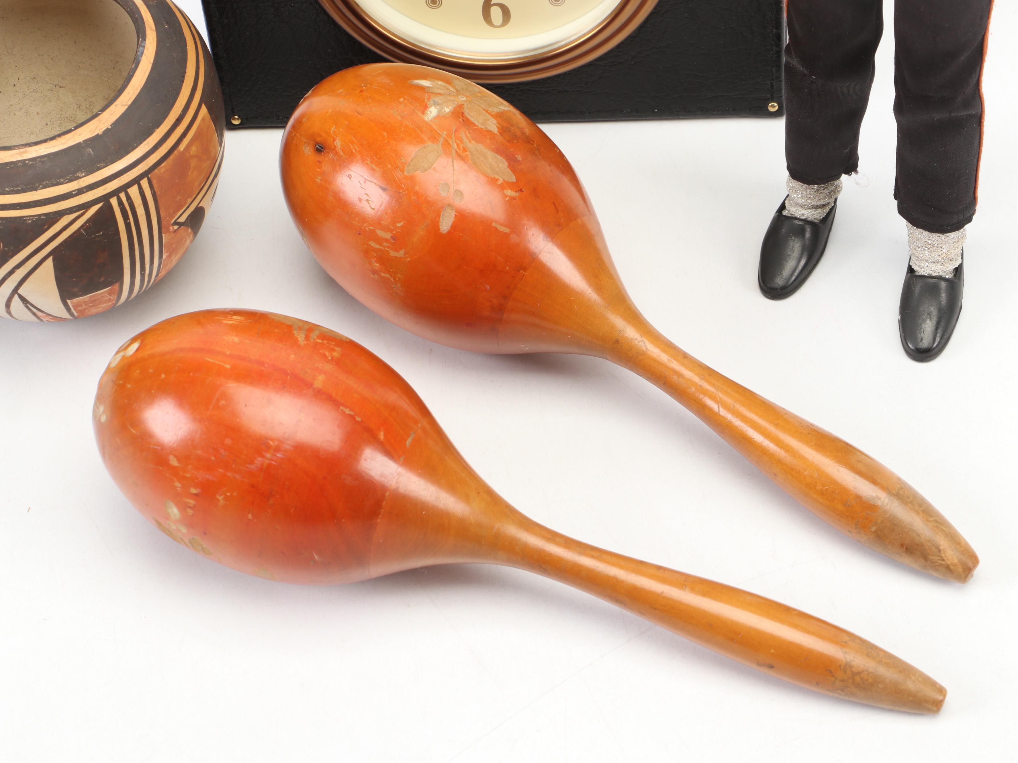 Hopi Ceramic Pottery with Pottery Barn Faux Leather Desk Clock and More