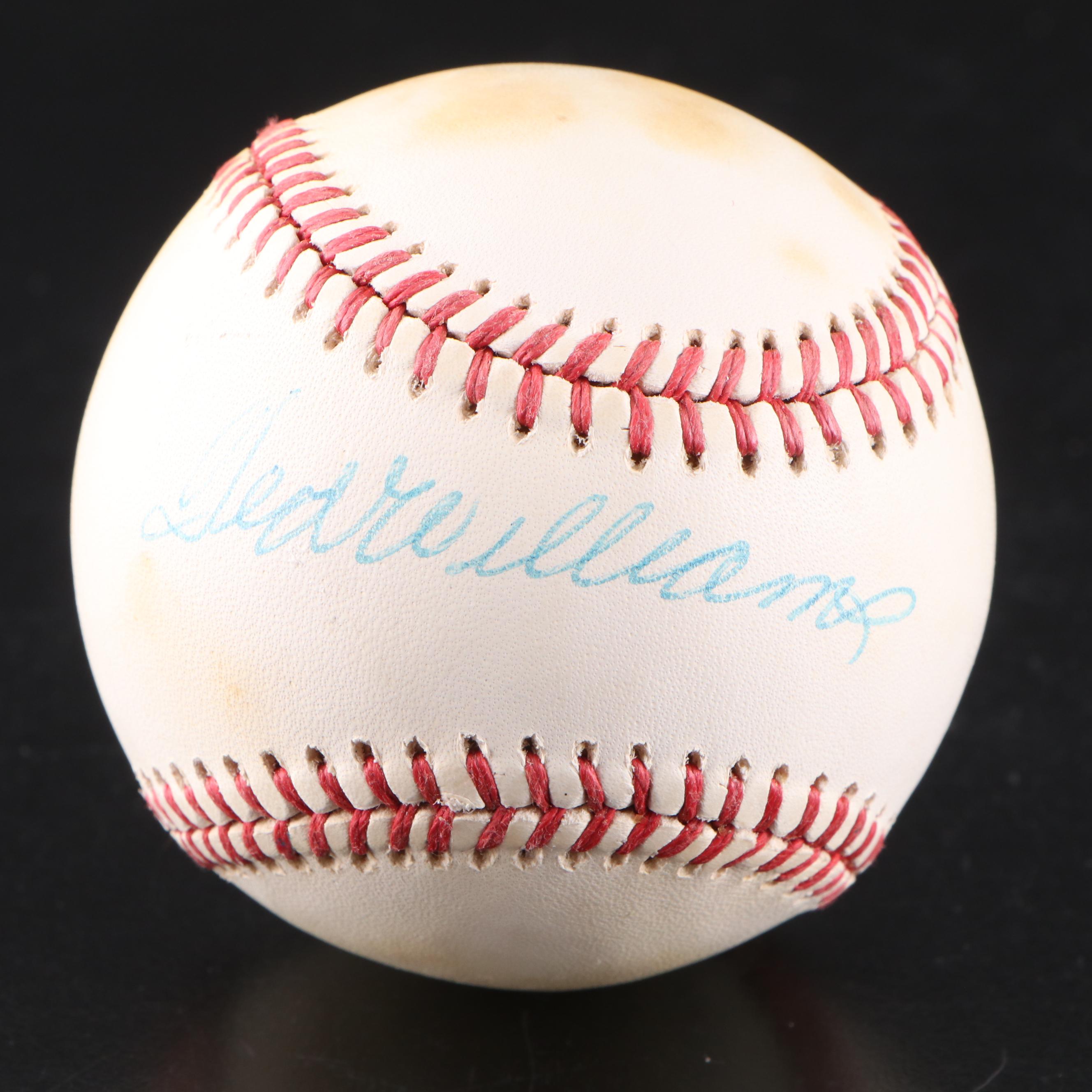 Ted Williams Signed Rawlings Official American League Baseball with Cards