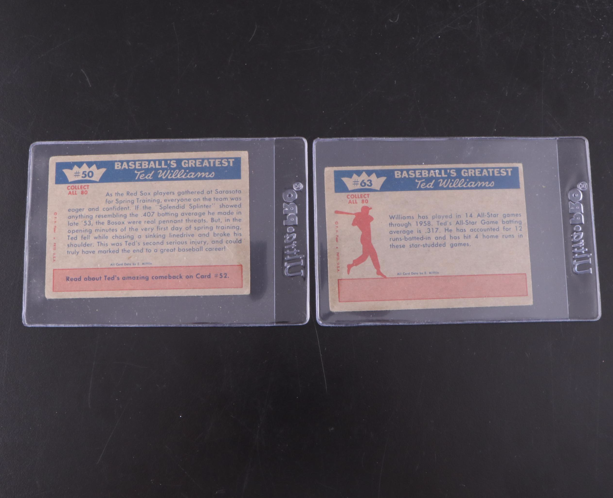 Ted Williams Signed Rawlings Official American League Baseball with Cards