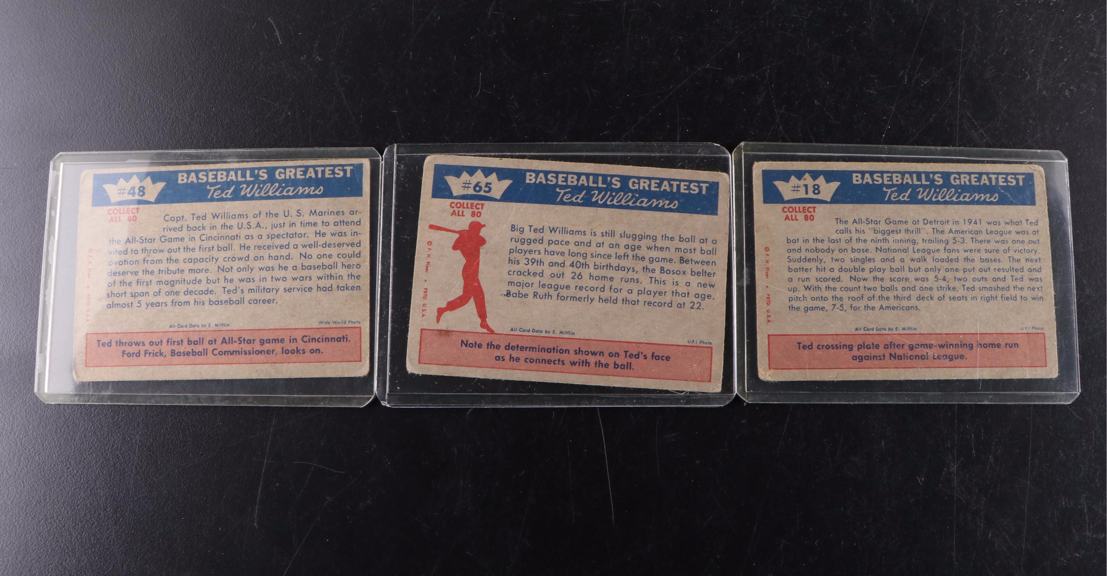 Ted Williams Signed Rawlings Official American League Baseball with Cards