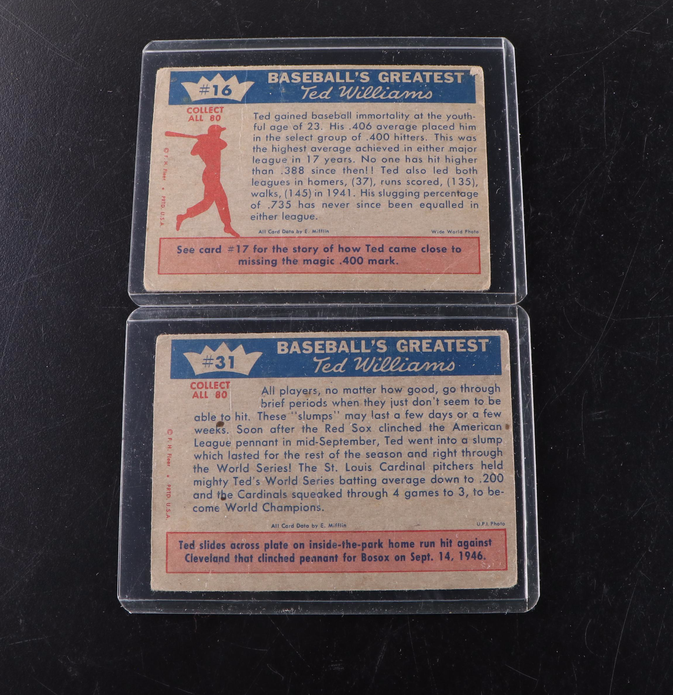 Ted Williams Signed Rawlings Official American League Baseball with Cards