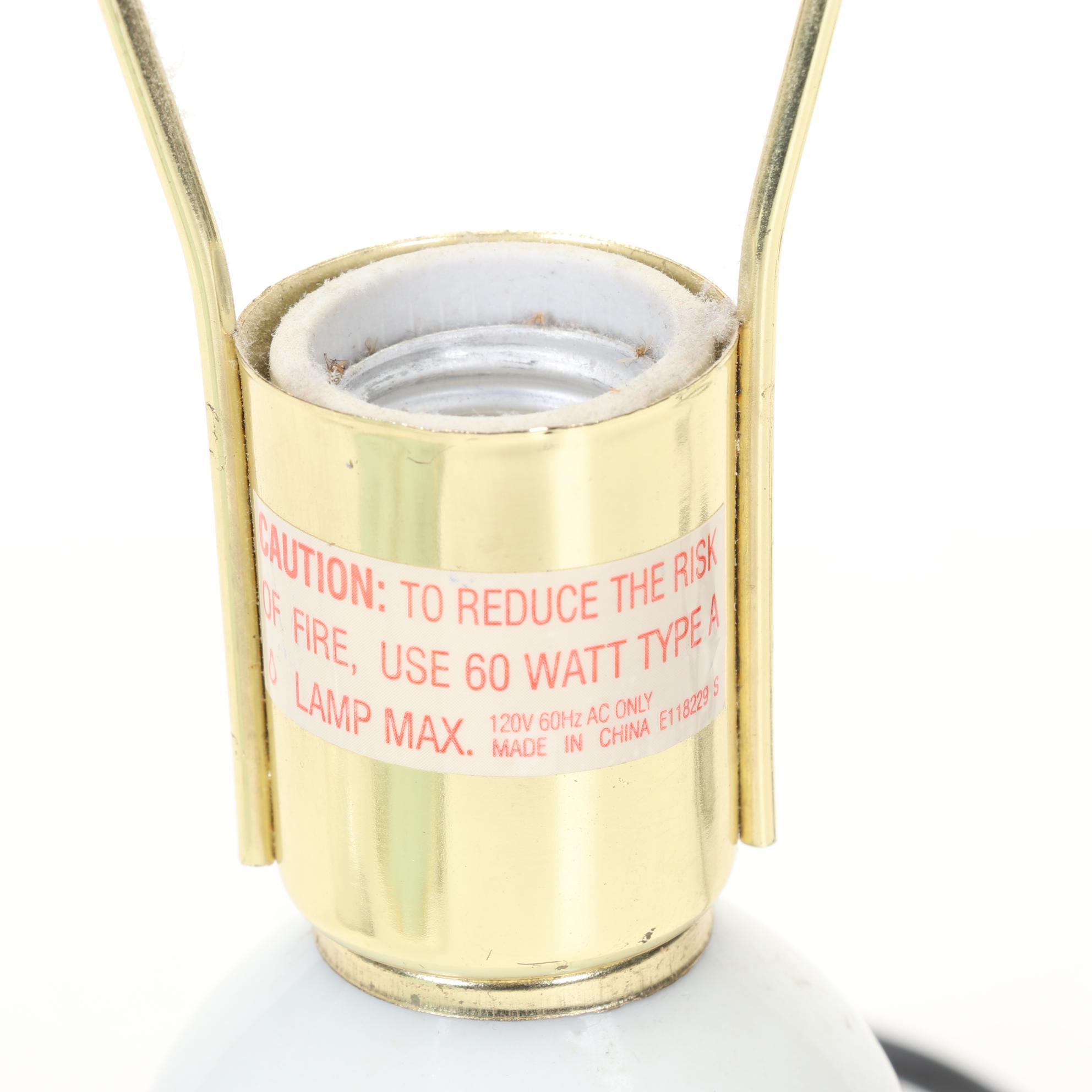 Three-Way Floral Touch Lamp With Glass Panel Shade and Glass Accent Base