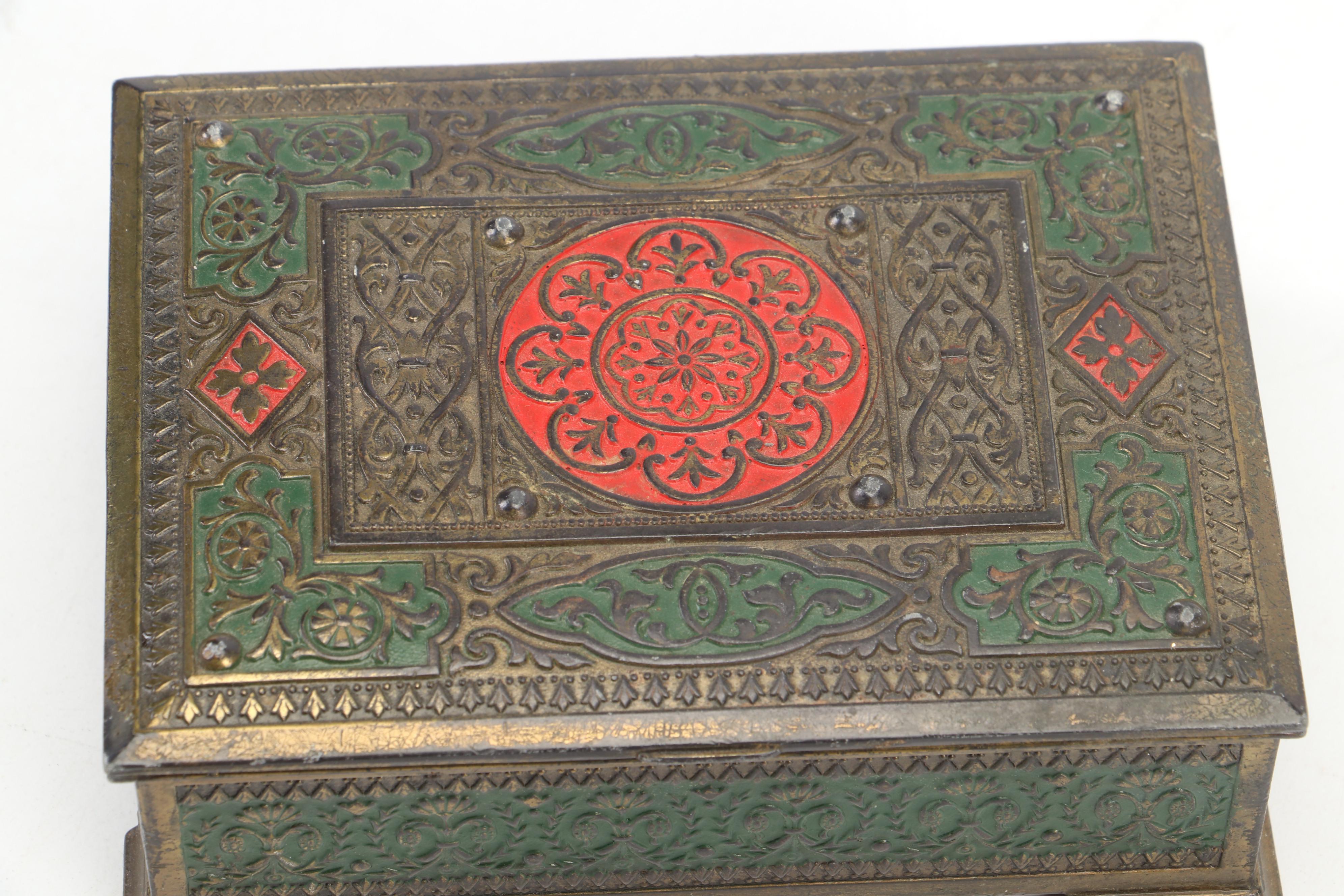 Japanese Metal Cigarette Dispenser Box with Children's Shoes and Plastic Fan