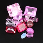 Loose 56.25 CTW Gemstones Including Lab Grown Star Ruby and Lab Grown Spinel