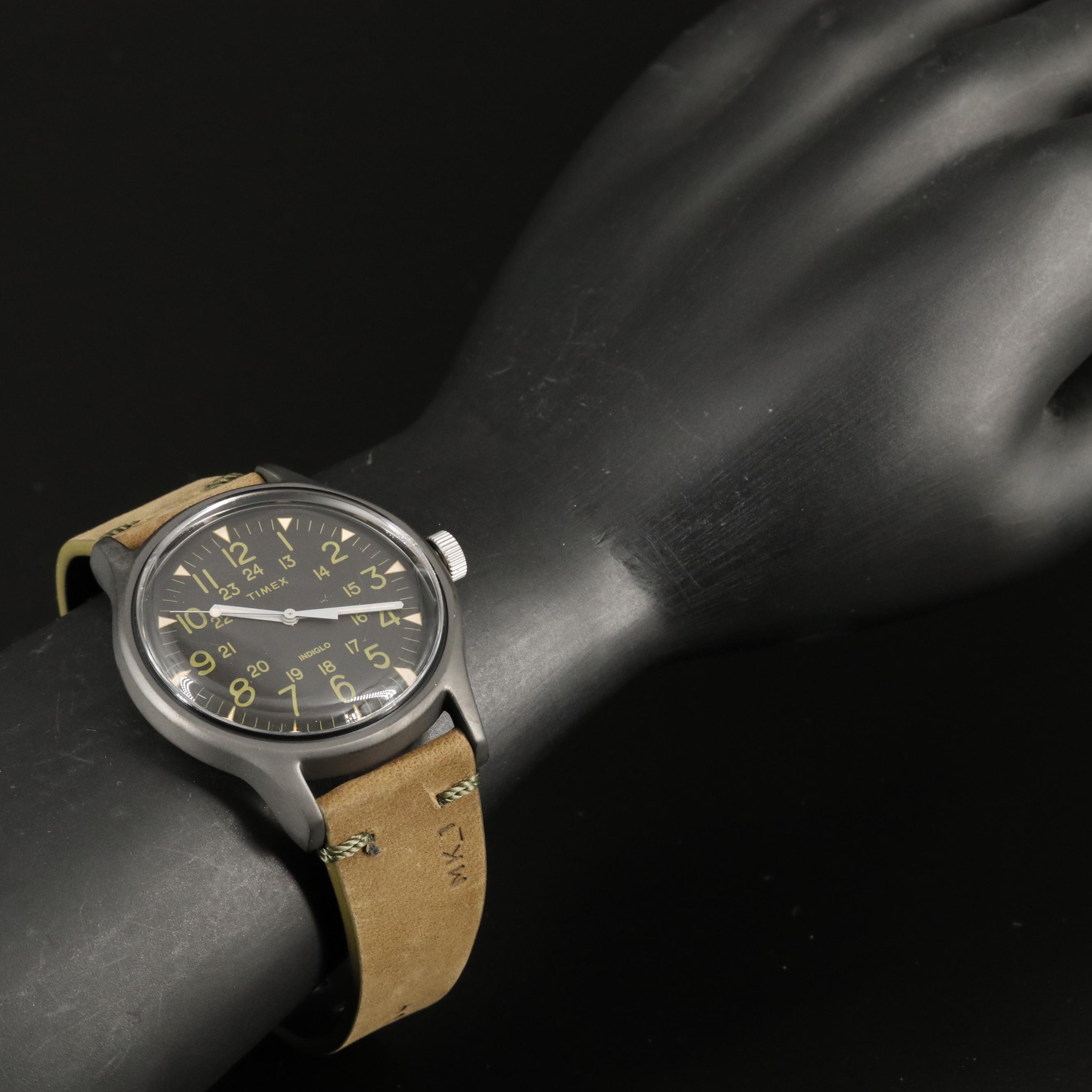 Timex MK1 Stainless Steel Gunmetal Olive Quartz Watch