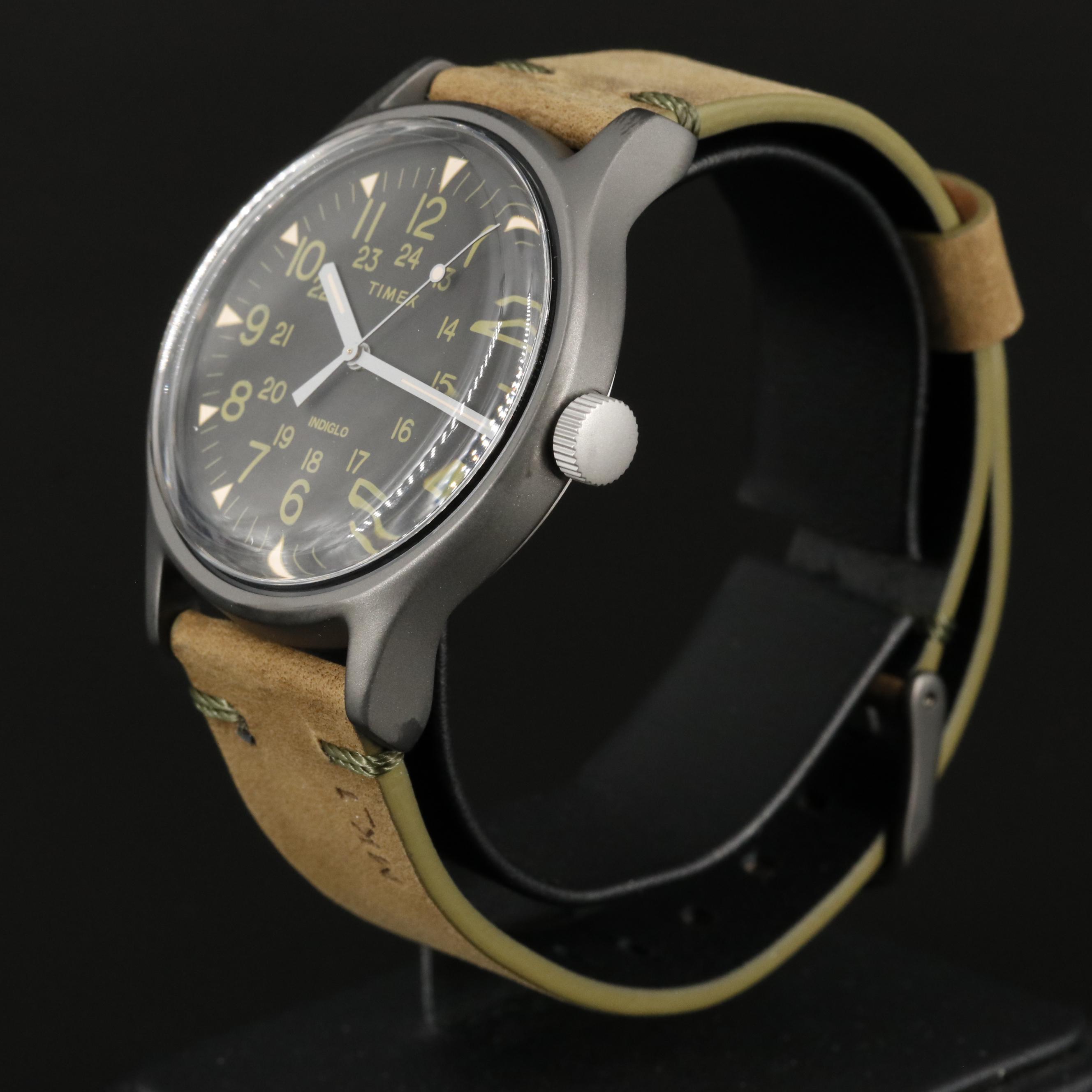 Timex MK1 Stainless Steel Gunmetal Olive Quartz Watch
