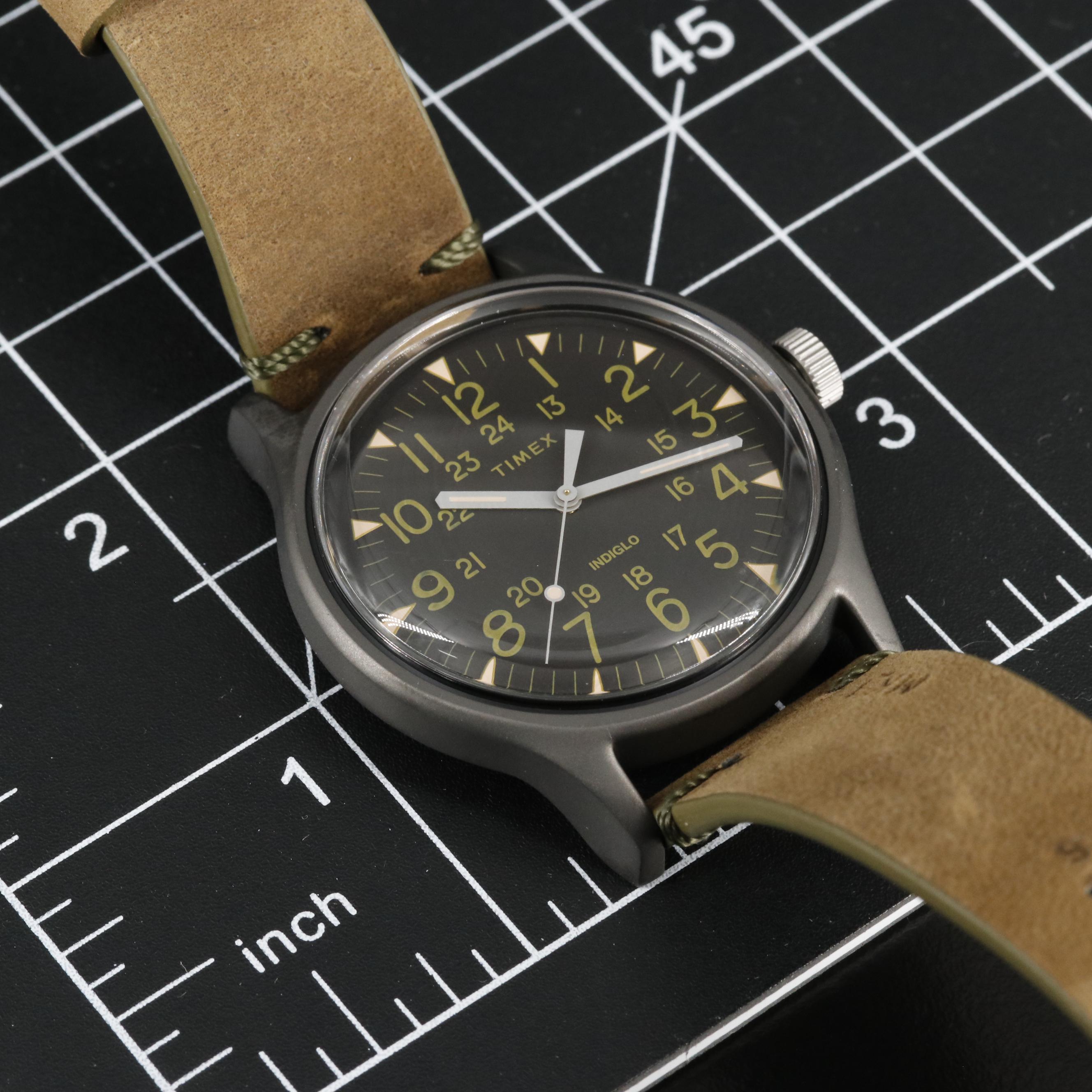 Timex MK1 Stainless Steel Gunmetal Olive Quartz Watch