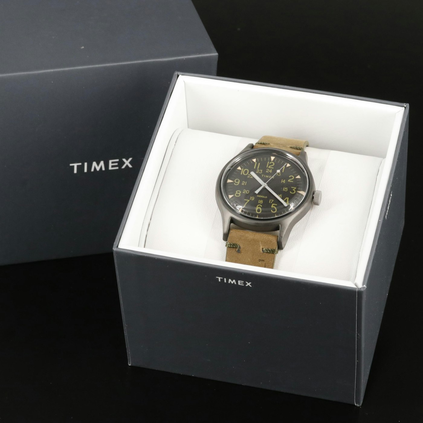 Timex MK1 Stainless Steel Gunmetal Olive Quartz Wristwatch | EBTH