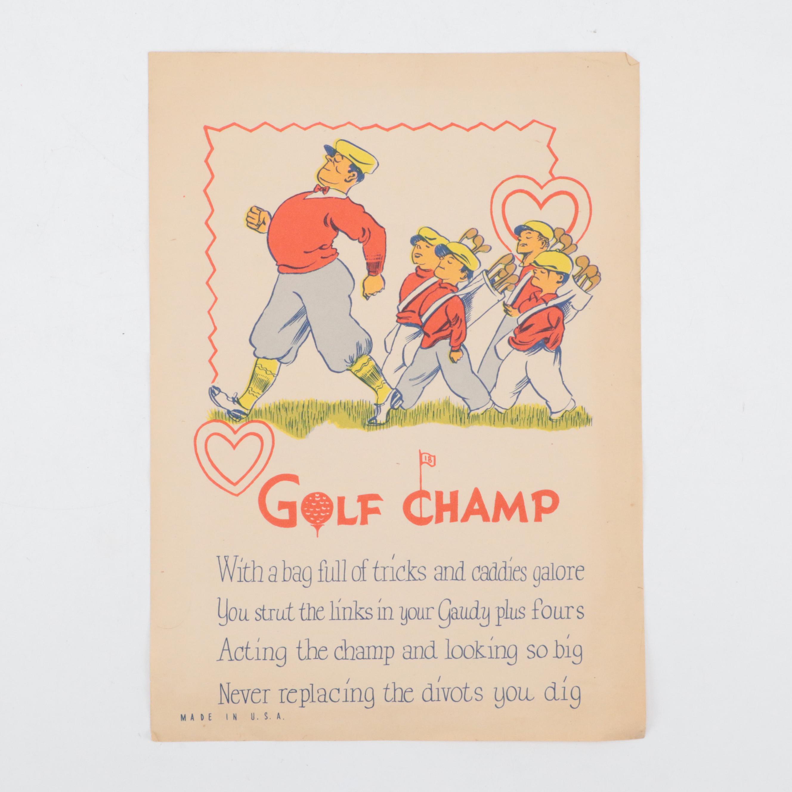 Hand-Forged Wilsonian Junior Cast Iron Putter with Golf Champ Greeting Card