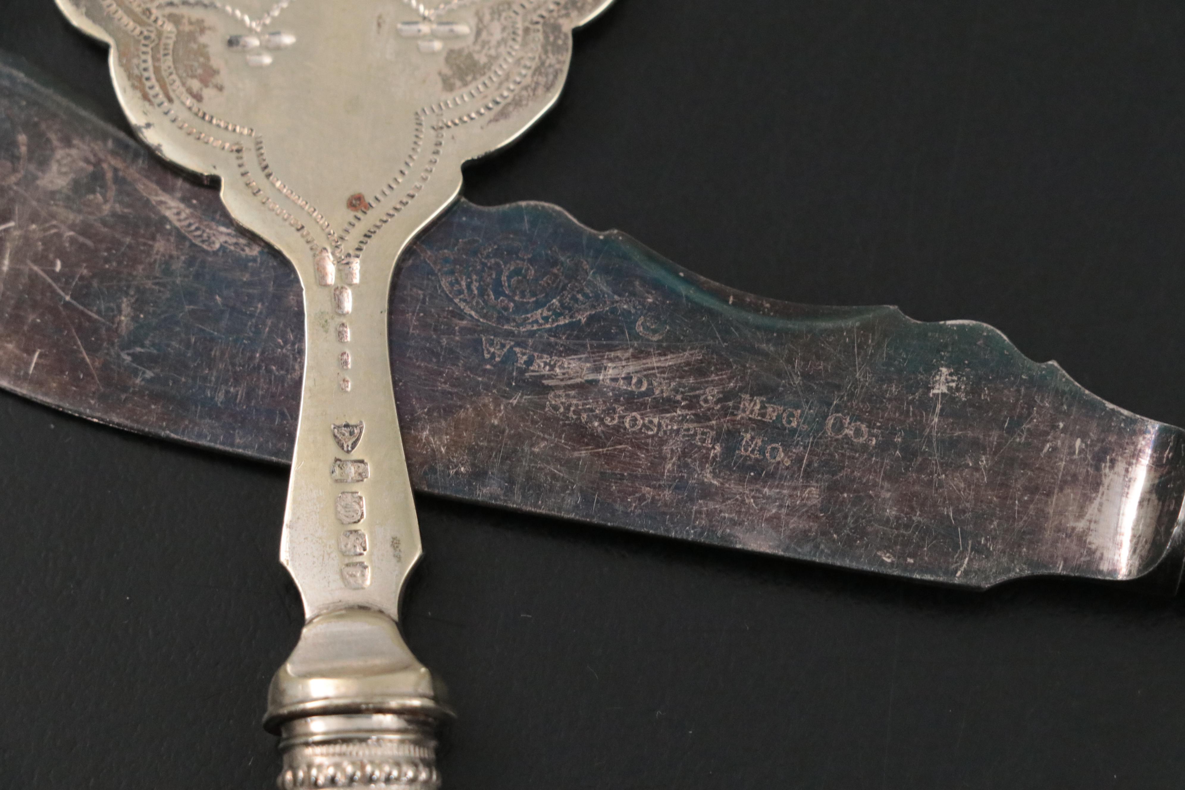 Potosi Silver Co. Silver Plate Serving Fork with Other MOP Handled Flatware