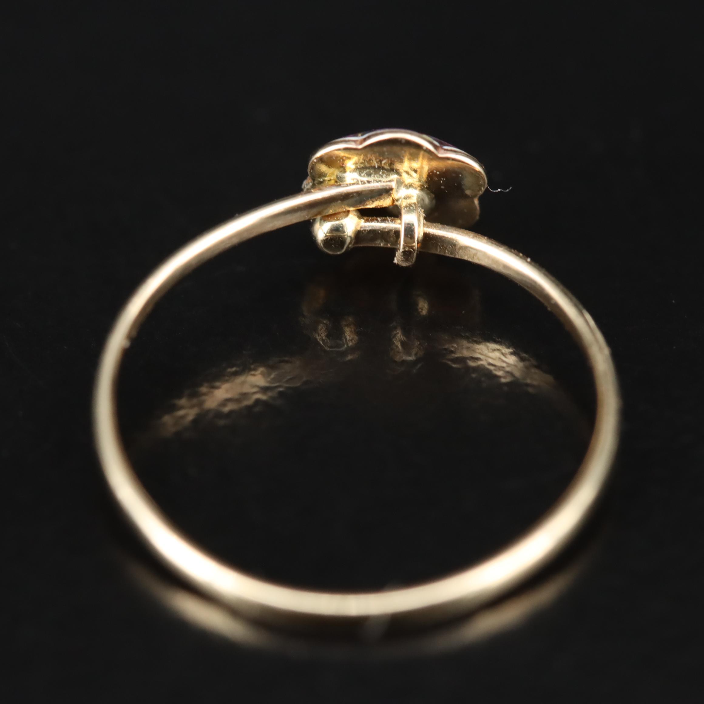 14K Resin Enamel Adjustable Flower Ring