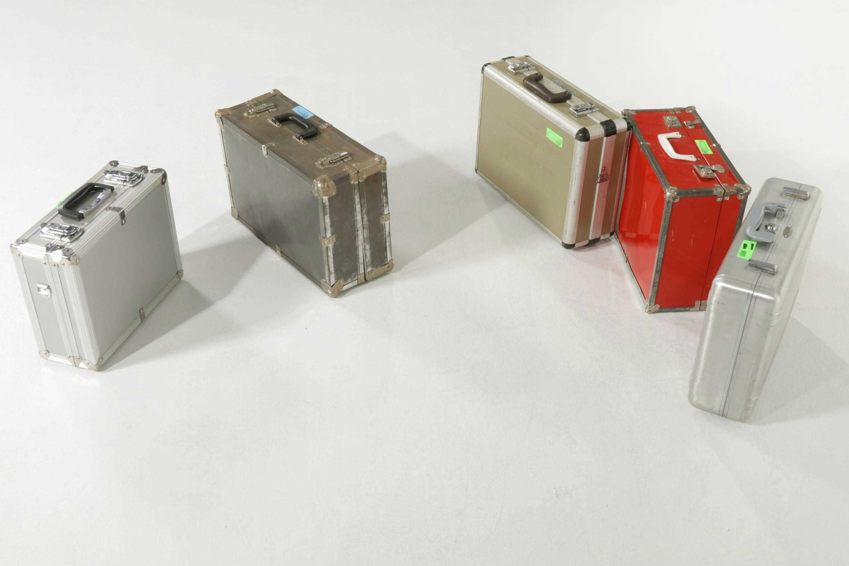 Five Camera Equipment Protective Metal Carrying Cases